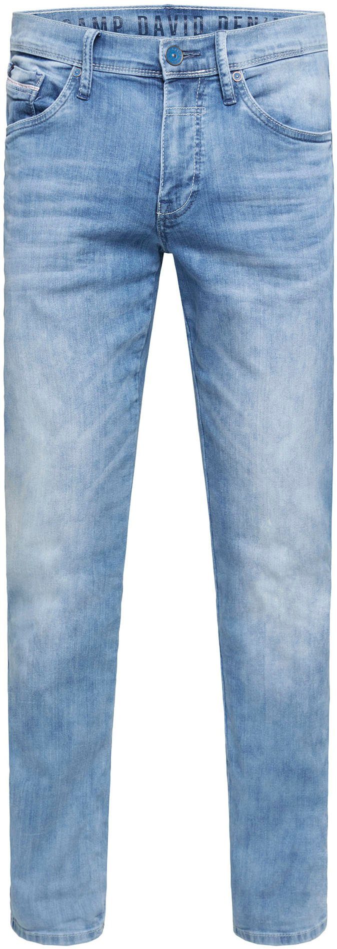 DAVID 5-Pocket-Jeans dünnen blau Nähten mit CAMP