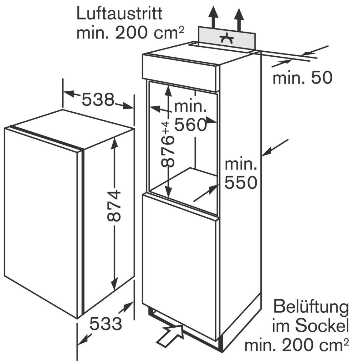 BOSCH Einbaugefrierschrank GID18A30, 87,4 cm hoch, 54,1 cm breit - BOSCH