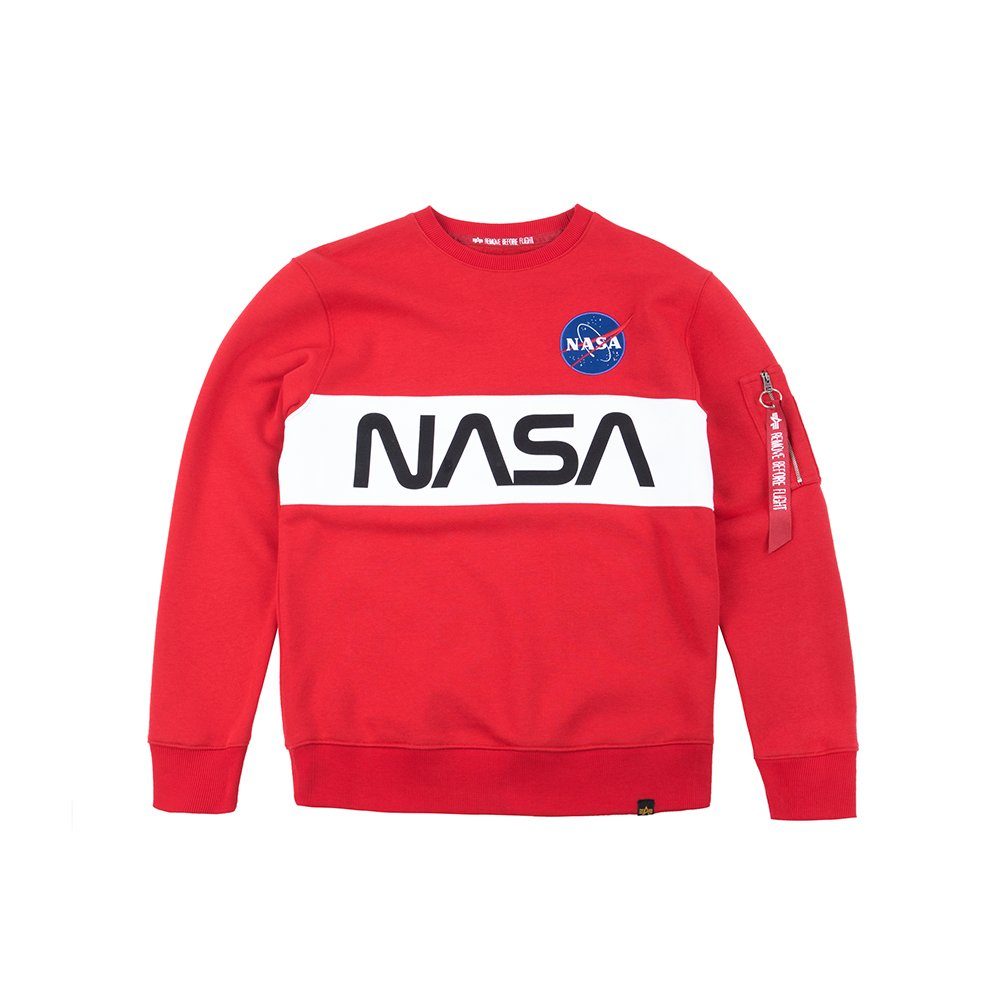 Alpha Industries Sweatshirt Alpha Industries Herren Sweatshirt NASA Inlay speed red