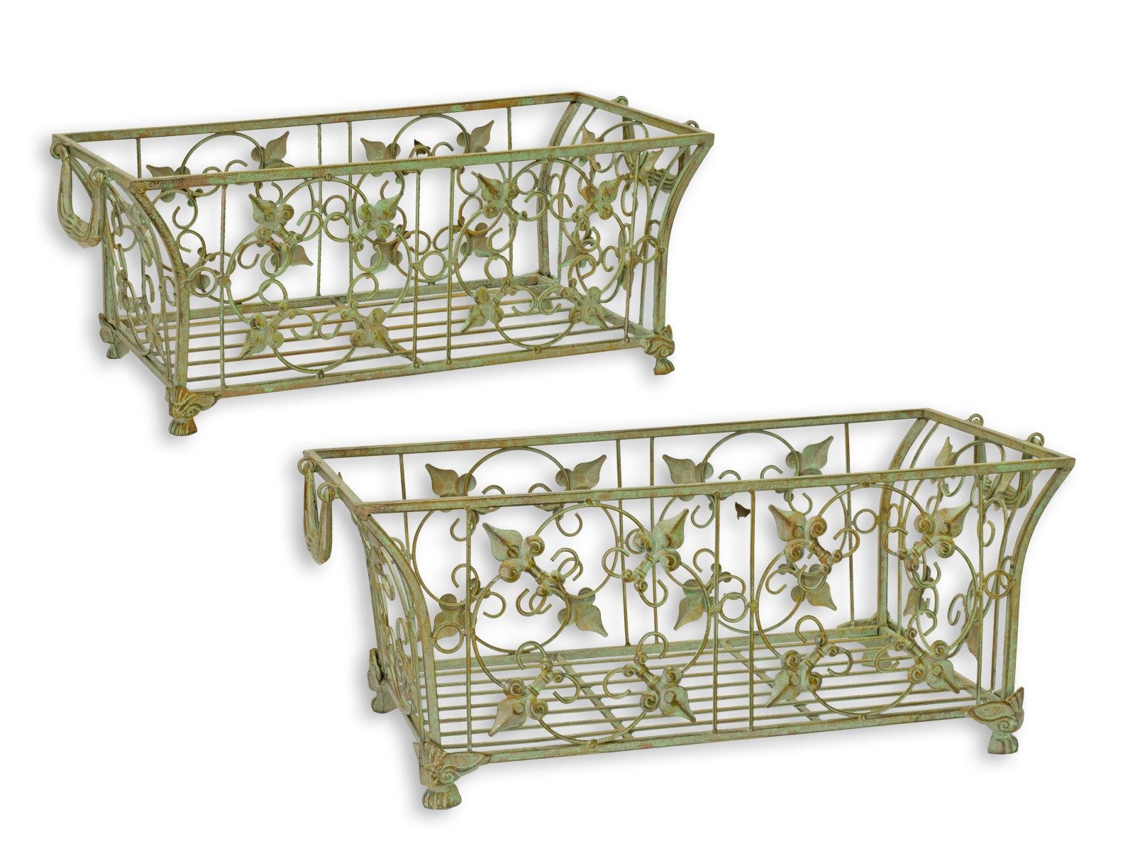 Aubaho Dekoobjekt Ein Paar Eisenkörbe Replikat Retro Design Dekoration