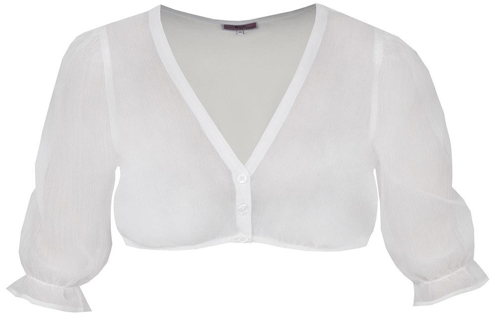 MarJo Dirndlbluse Dirndlbluse Schierling Puffarm weiß