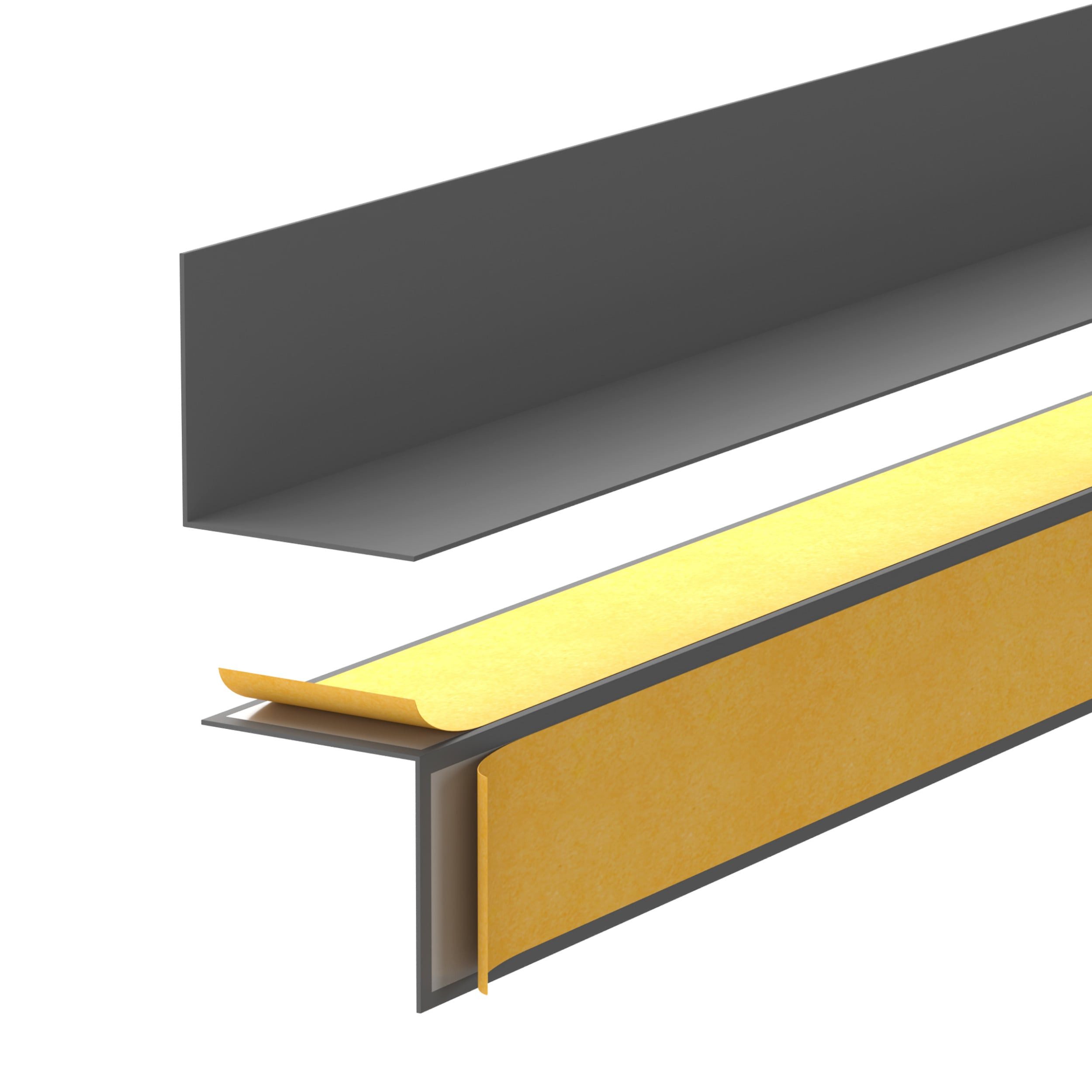 Quest Sockelleiste Selbstklebend Hart-PVC, L: 200,00 cm, H: 3,50 cm, Packung, 1-St., 35x18 mm, wasserfest, UV-beständig