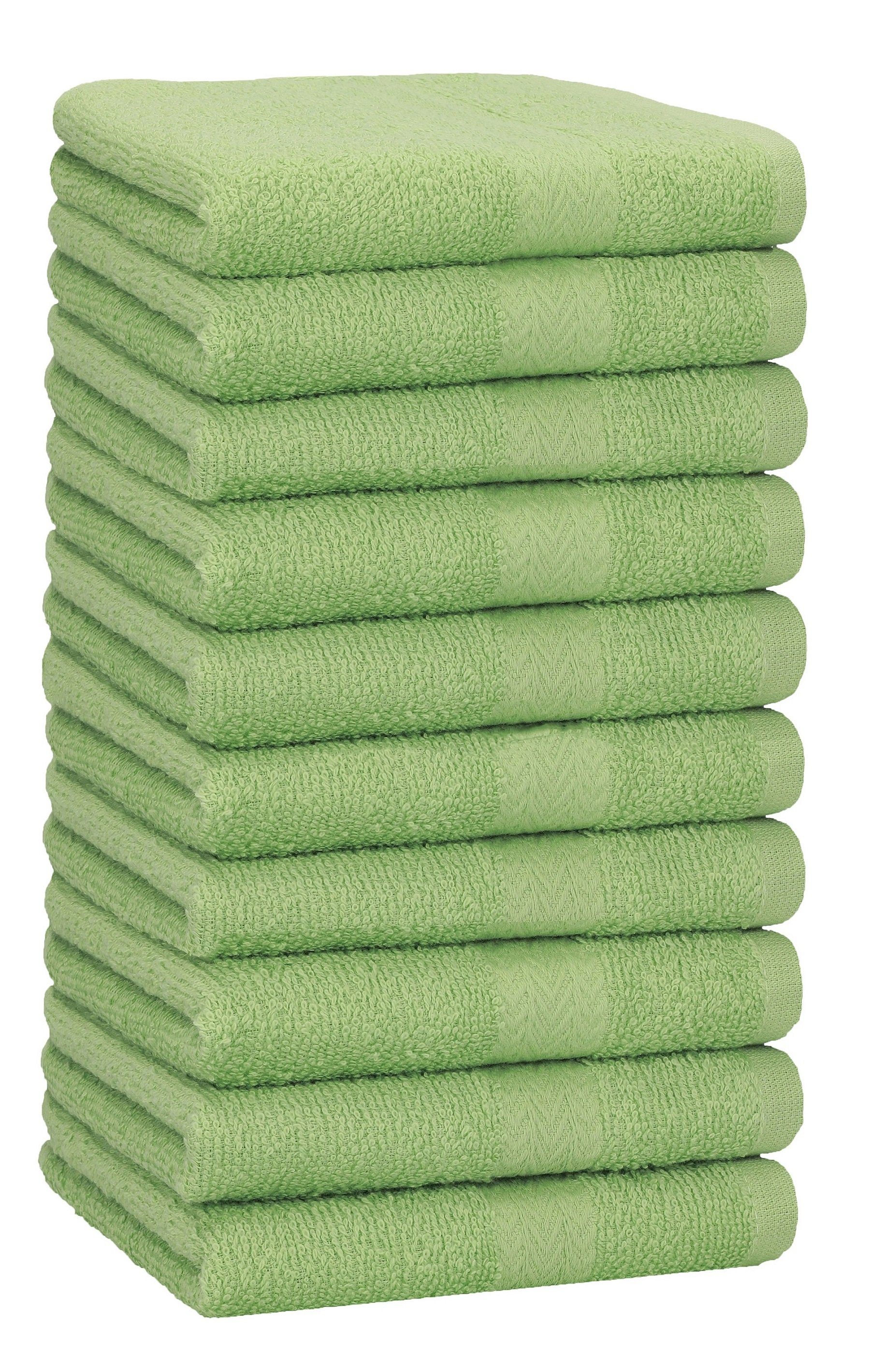 apfelgrün, Premium Baumwolle 10 Stück Handtücher 50x100 Betz Farbe 100% cm Handtücher