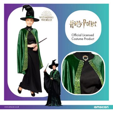 Amscan Hexen-Kostüm Professor McGonagall Kostüm für Damen - Grün, Magierin Zauberin aus Harry Potter