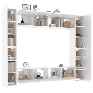 furnicato TV-Schrank 8-tlg. TV-Schrank-Set Hochglanz-Weiß Holzwerkstoff