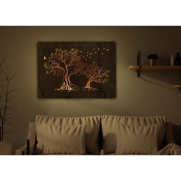 WohndesignPlus LED-Bild LED-Wandbild "Zwei Oliven" 90cm x 62cm mit 230V, Natur, DIMMBAR! Viele Größen und verschiedene Dekore sind möglich.