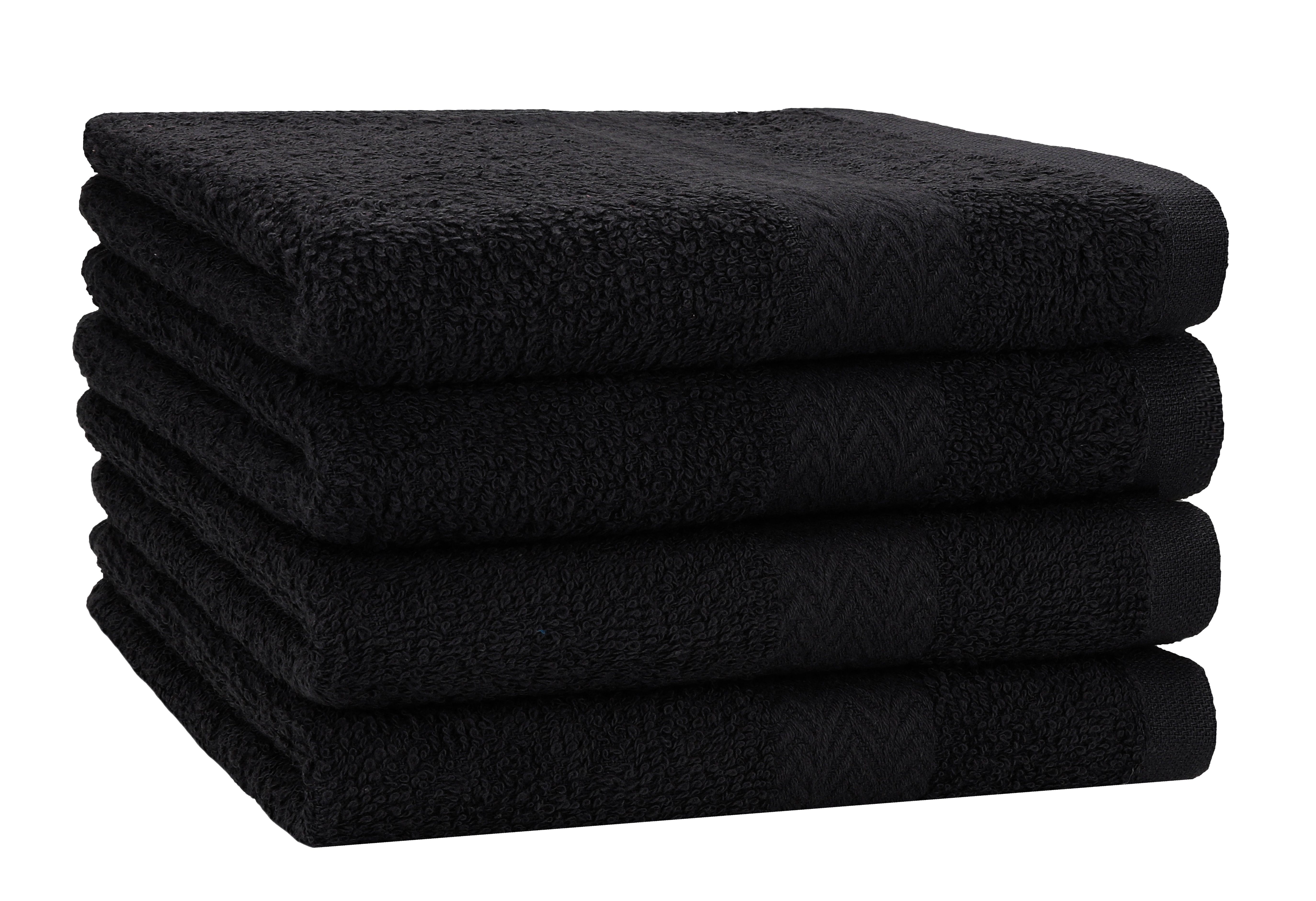 100% Baumwolle Handtücher, Handtücher 4 (4-St) 100% Premium Handtücher 4 schwarz 50x100 Stück Betz Baumwolle cm