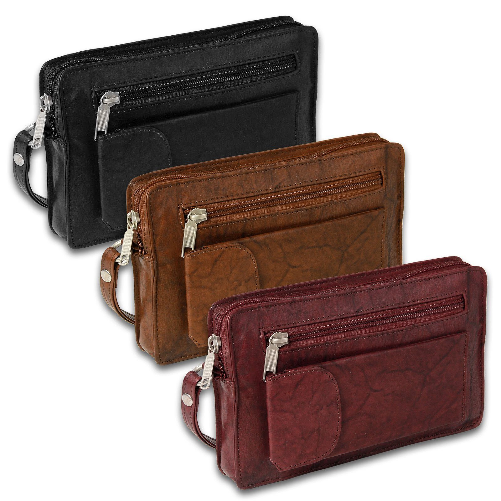 DrachenLeder Handgelenktasche OTJ502X DrachenLeder Handgelenktasche farbig (Handgelenktasche), Handgelenktasche Leder, tan, braun ca. 20cm x ca. 12cm – Bild 4 von 5