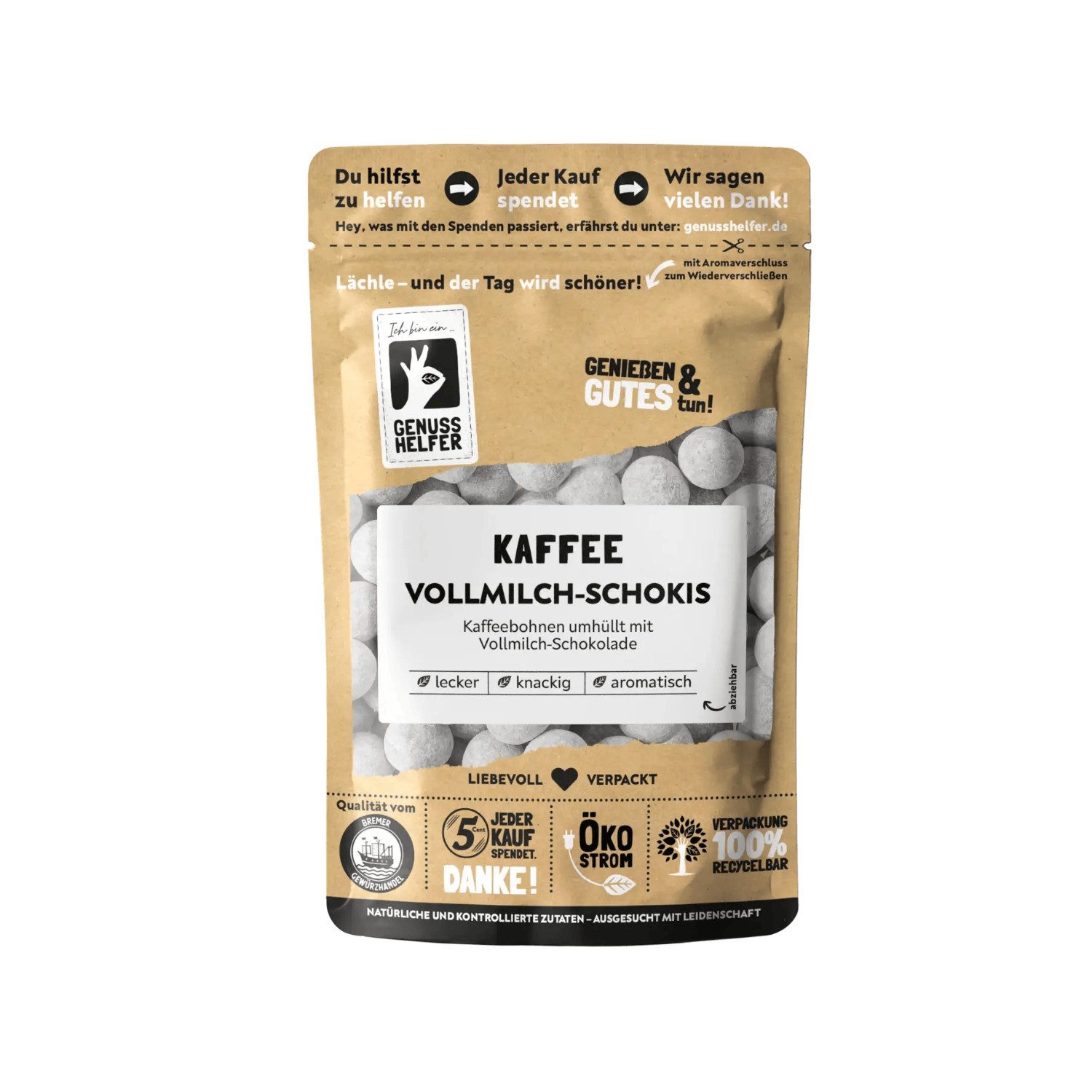 Bremer Gewürzhandel Süßigkeit Kaffee Vollmilch Schokis, 150 g