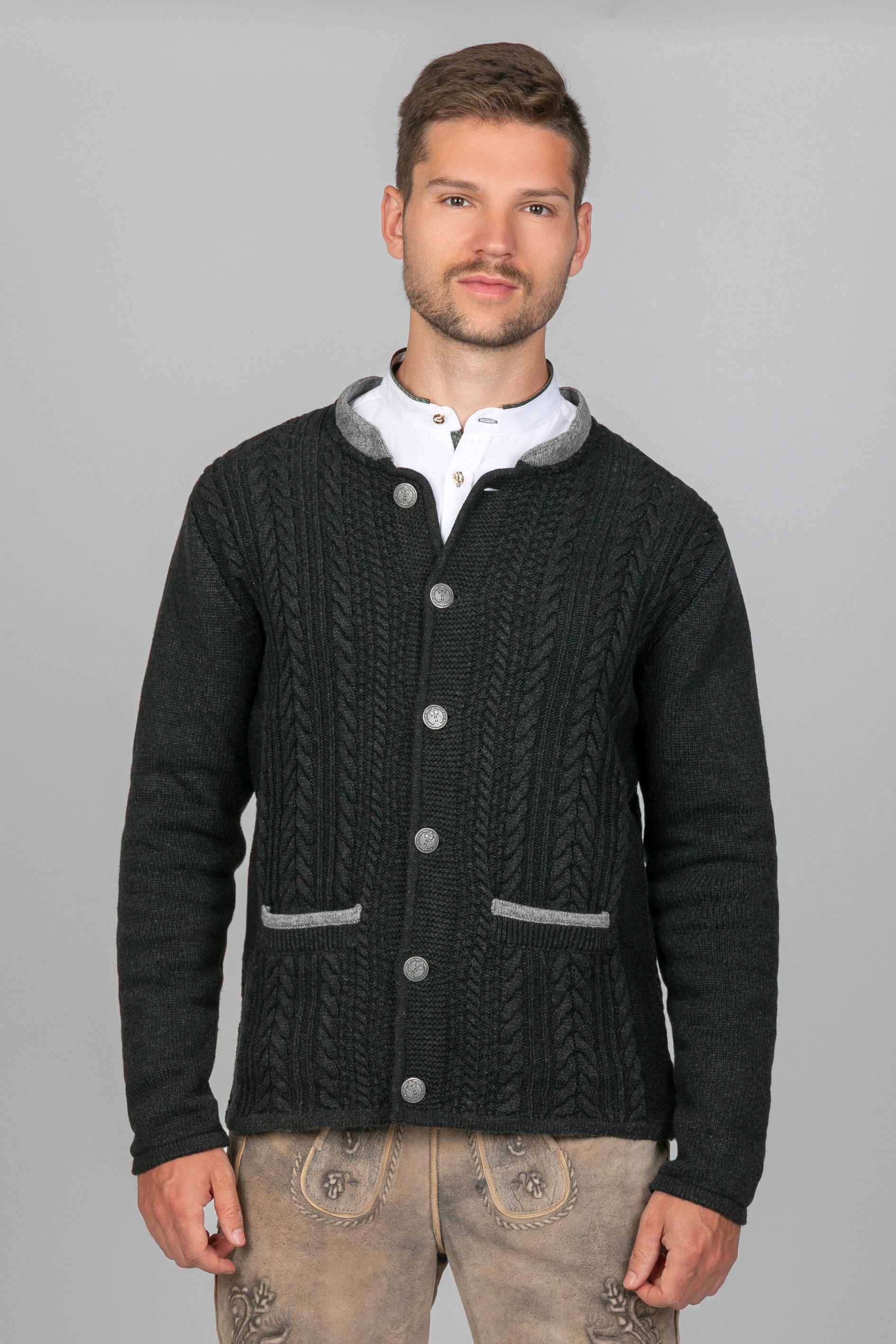 Edelnice Trachtenstrickjacke Jakob Dunkelanthrazit