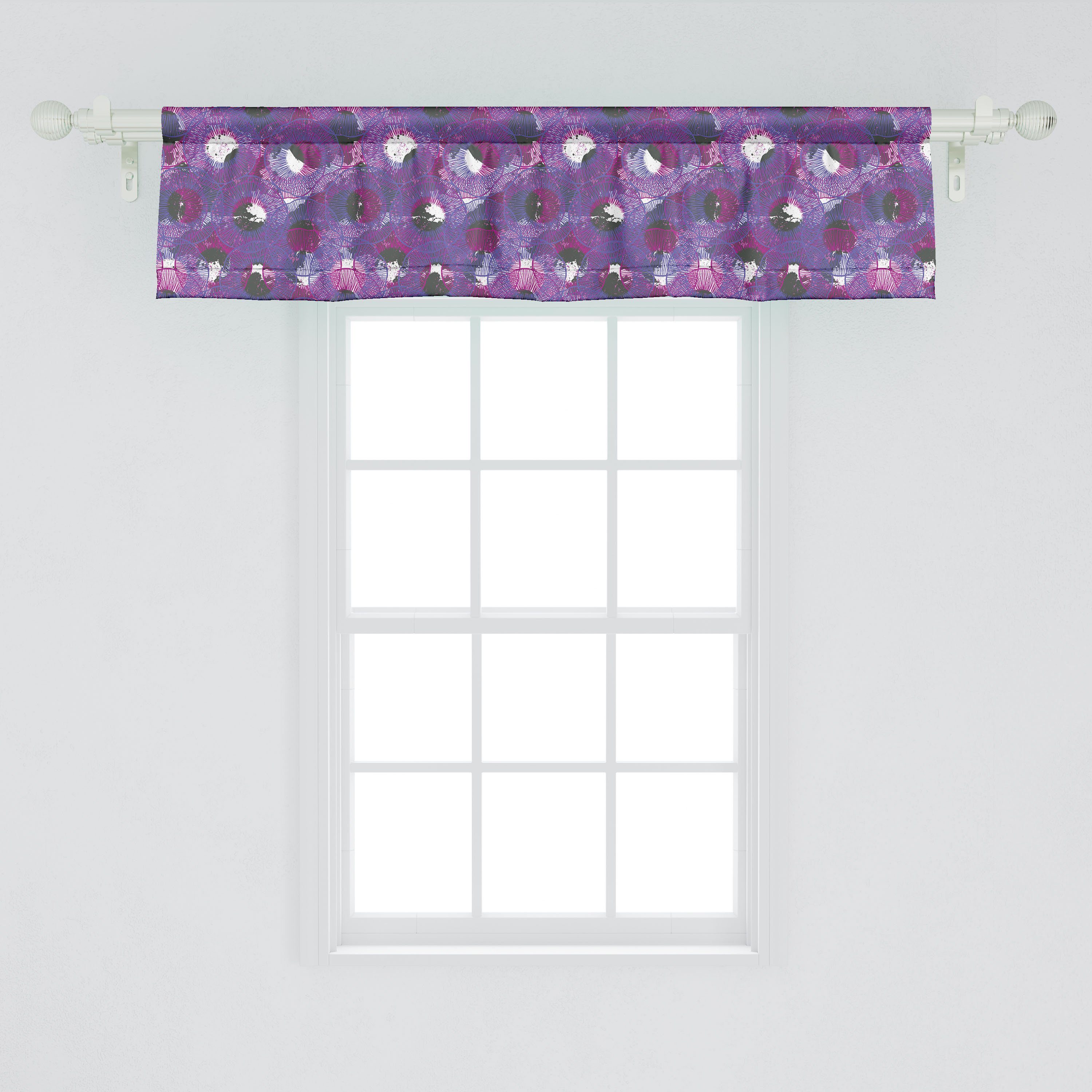 Scheibengardine Vorhang Volant für Küche Quallen Dekor mit Schlafzimmer Stangentasche, Abstrakt Abakuhaus, Microfaser, Forms