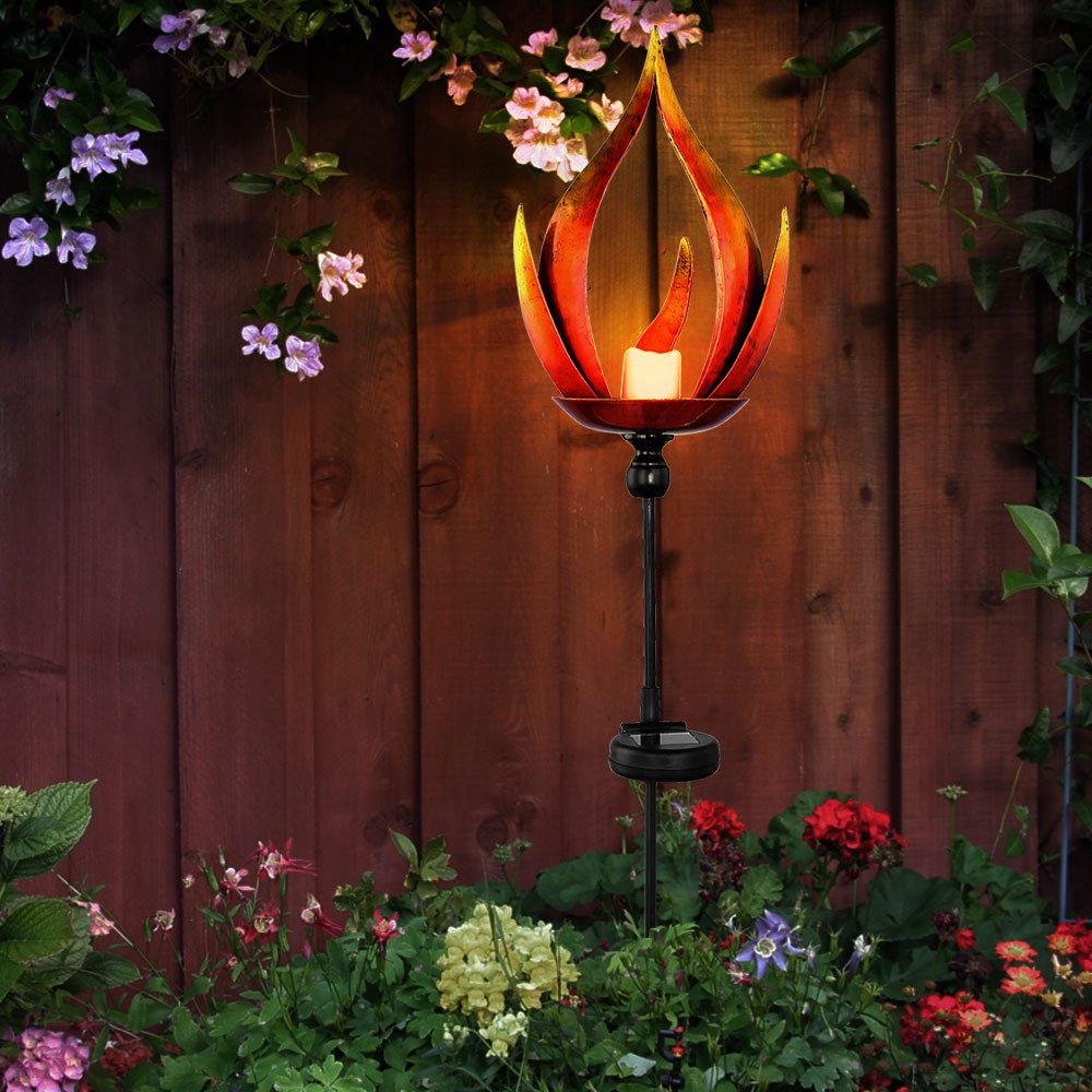 GLOBO LIGHTING Außen-Stehlampe, LED-Leuchtmittel fest verbaut, Warmweiß, Solarleuchte Solarlampe Außenleuchte Gartenleuchte