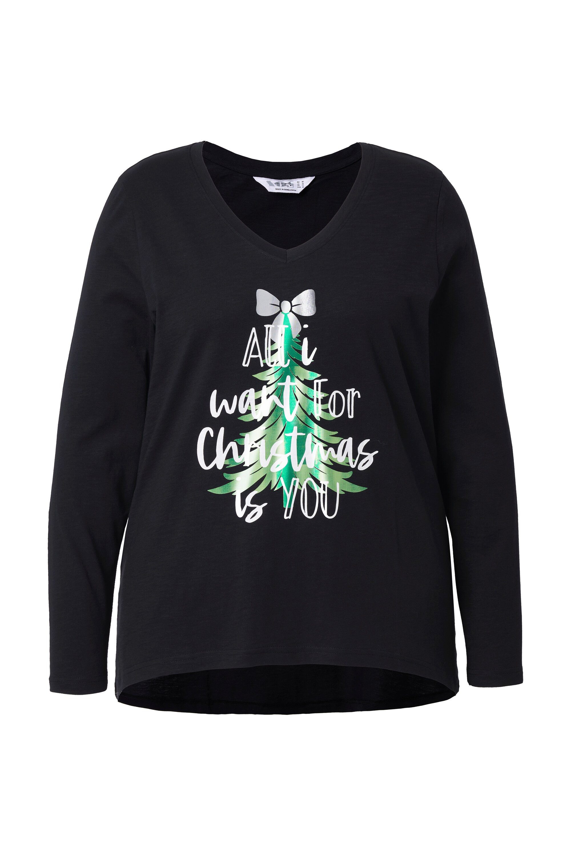 Angel of Style Longshirt T-Shirt mit Weihnachtsbaum