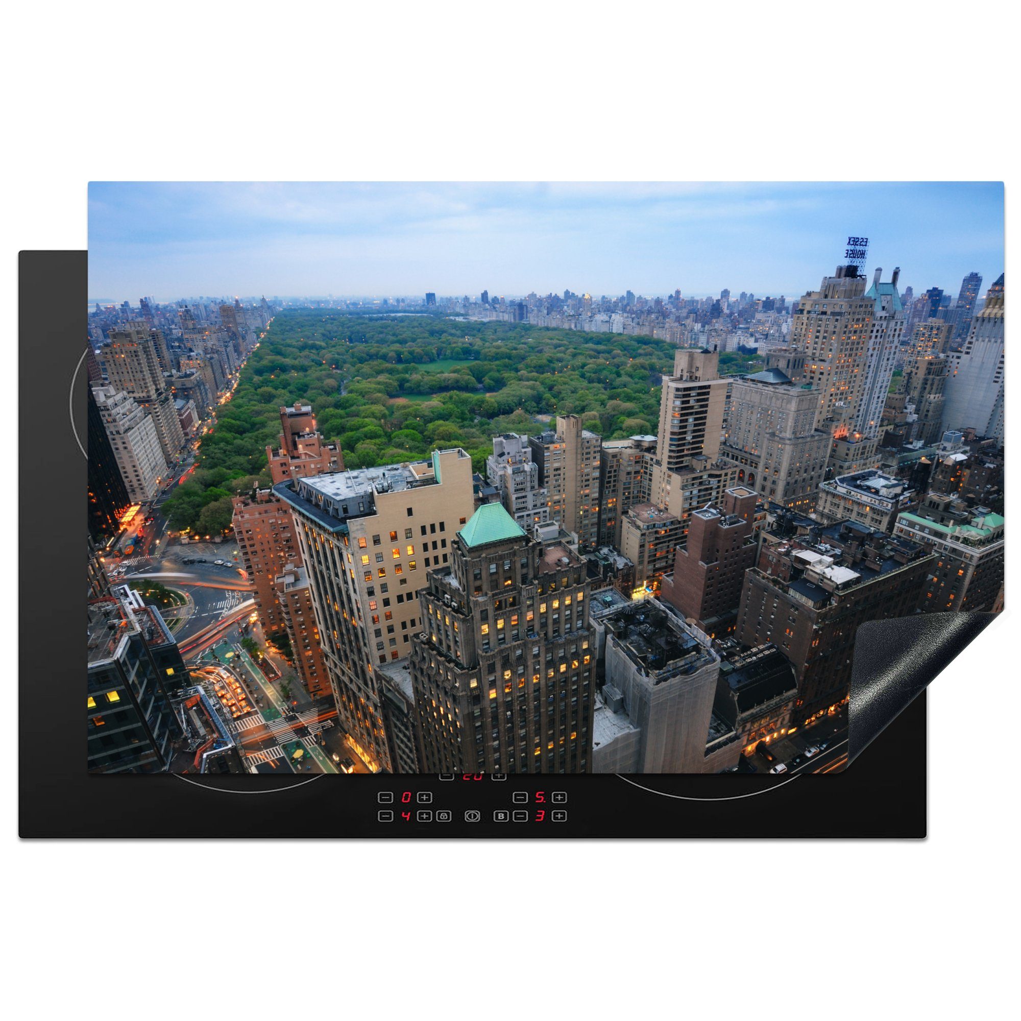 MuchoWow Herdblende-/Abdeckplatte New York - Central Park - Architektur, Vinyl, (1 tlg), 81x52 cm, Induktionskochfeld Schutz für die küche, Ceranfeldabdeckung