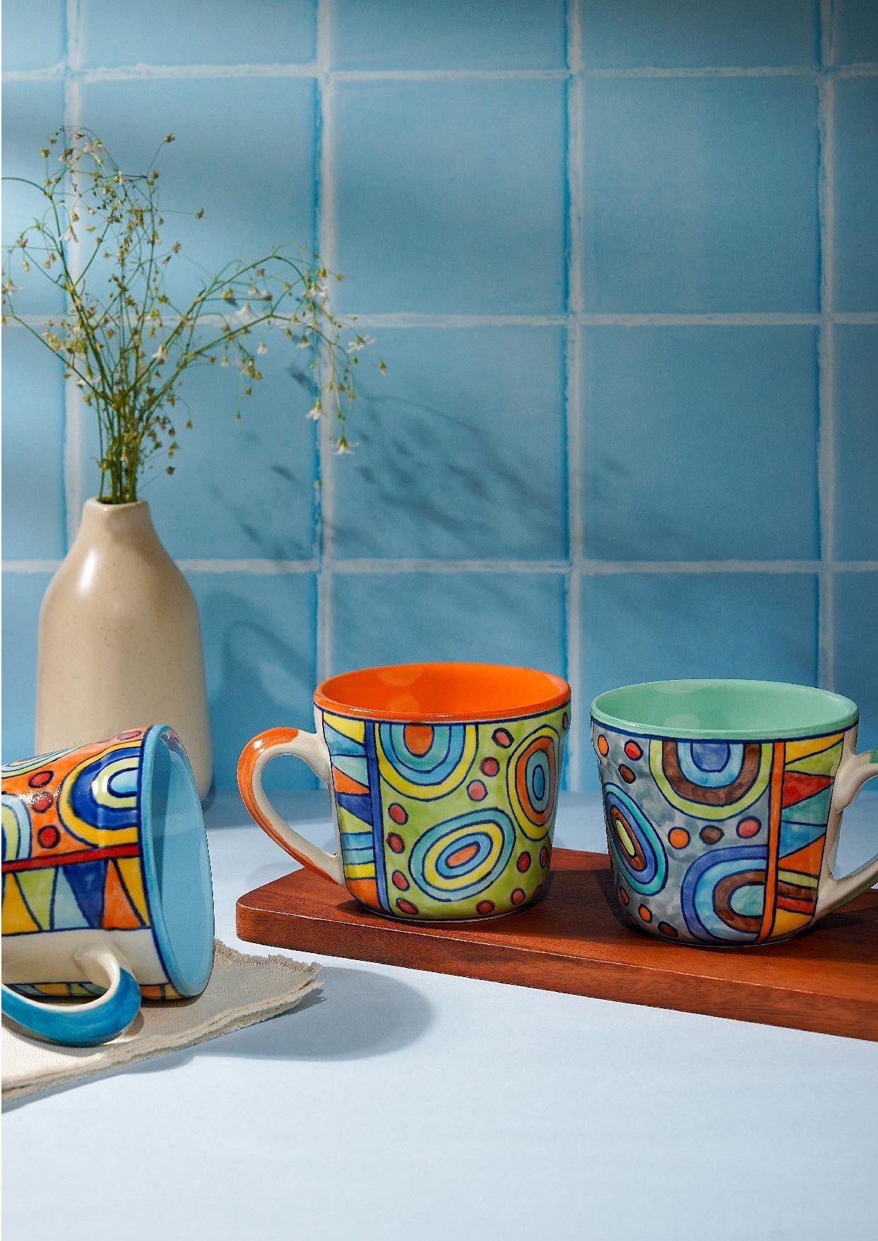 Tasse Kaffeetasse aus Keramik handbemalt