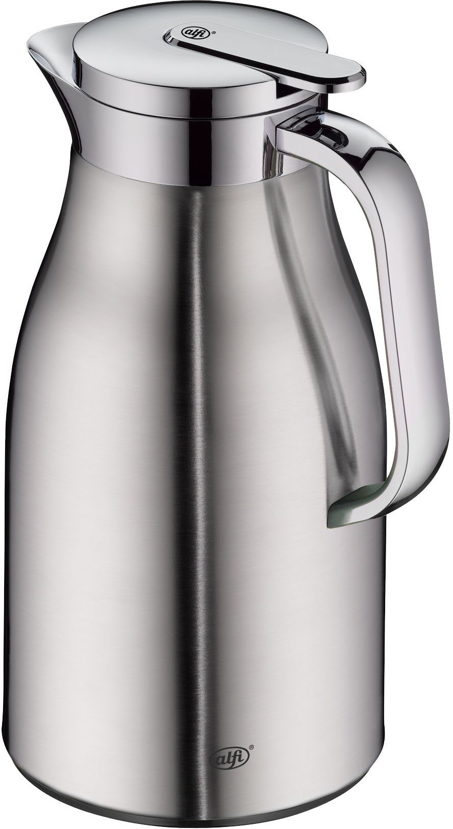 Alfi Isolierkanne SKYLINE, mit Hartglaseinsatz und ergonomischem Griff, 1 l, (1-St), 12h heiß & 24h kalt, Drehverschluss mit bequemem Druckknopf