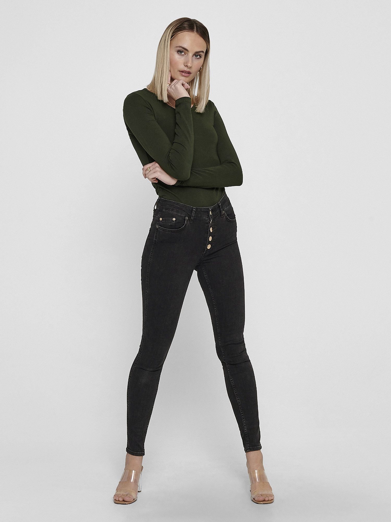 ONLY Langarmshirt Live Love NEW Longsleeve (3-tlg., 3er Pack) Figur betont, elastische Baumwollqualität