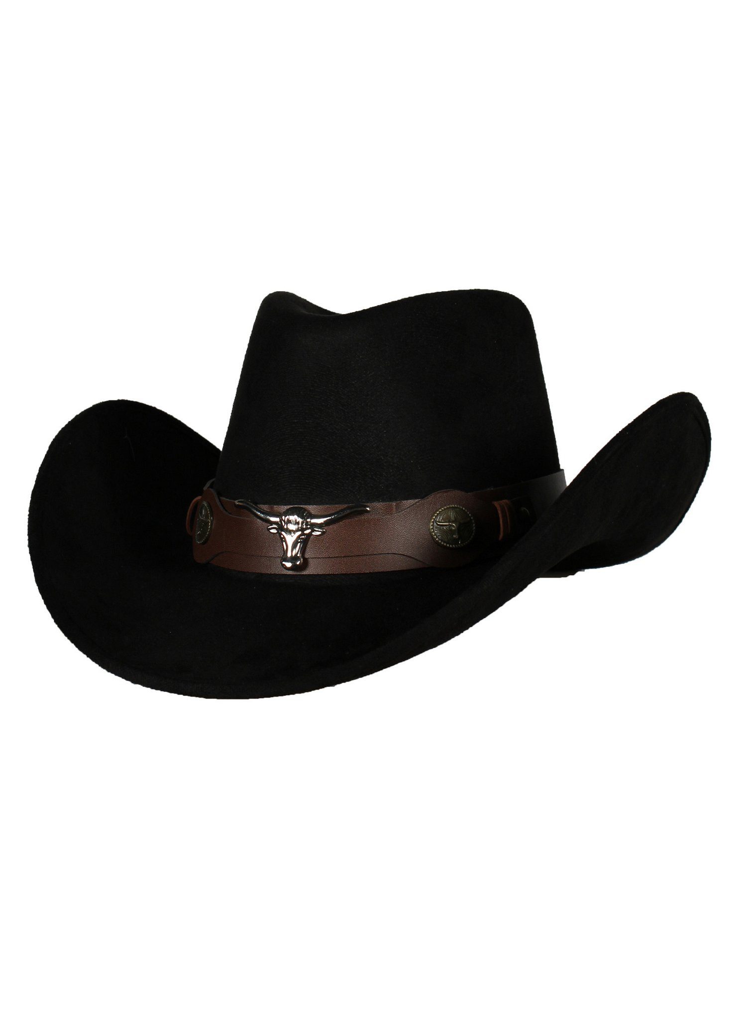 thetru Cowboy-Kostüm Westernhut Rinderbaron schwarz, Cowboyhut für Farmer und Rancher