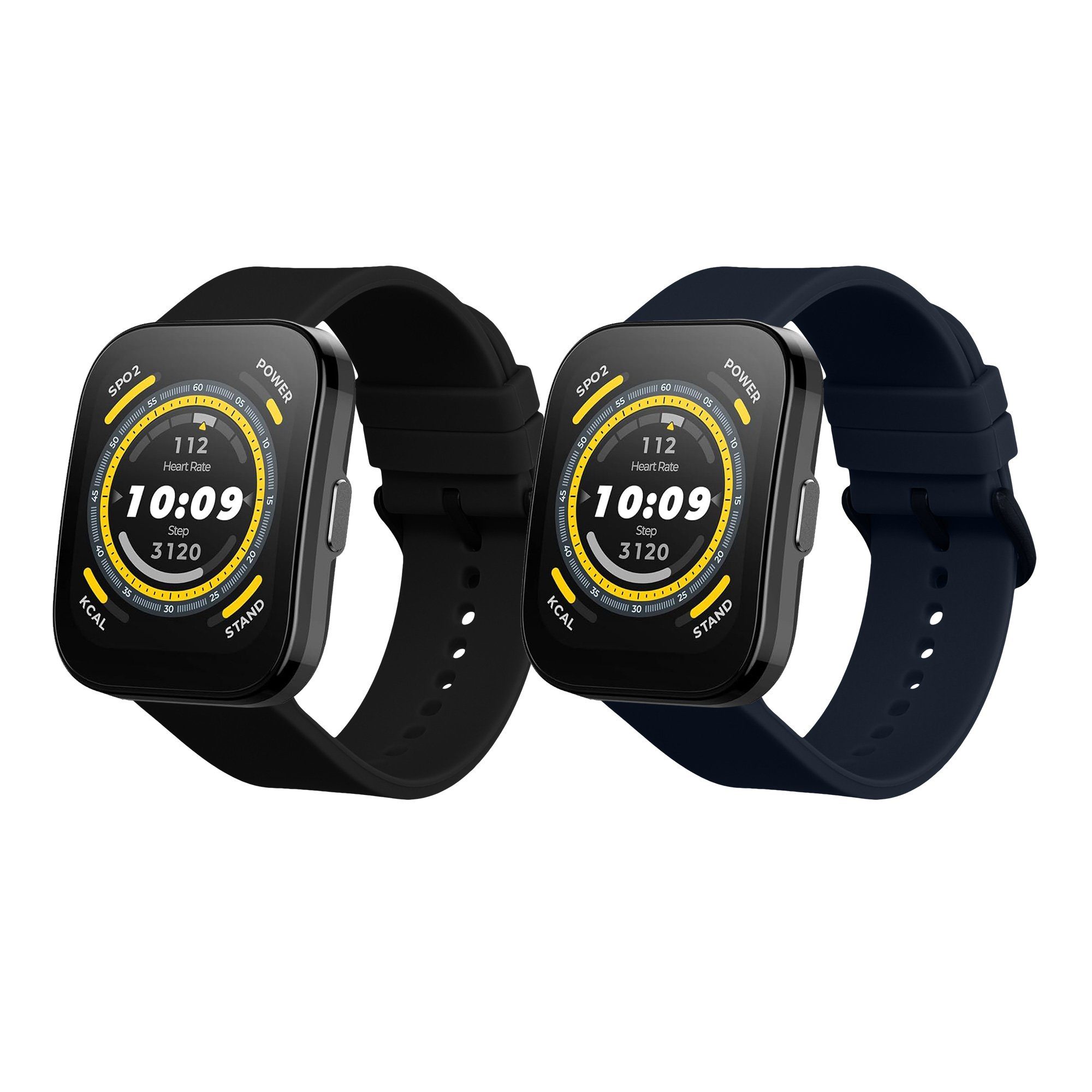 kwmobile 2x Uhrenarmband für Huami 22mm Amazfit Bip 6 / Bip 5 Unity / Bip 5 / Smartwatch, 2-tlg., Fitnesstracker Band Set aus TPU Silikon - Ersatzarmband Smartwatch