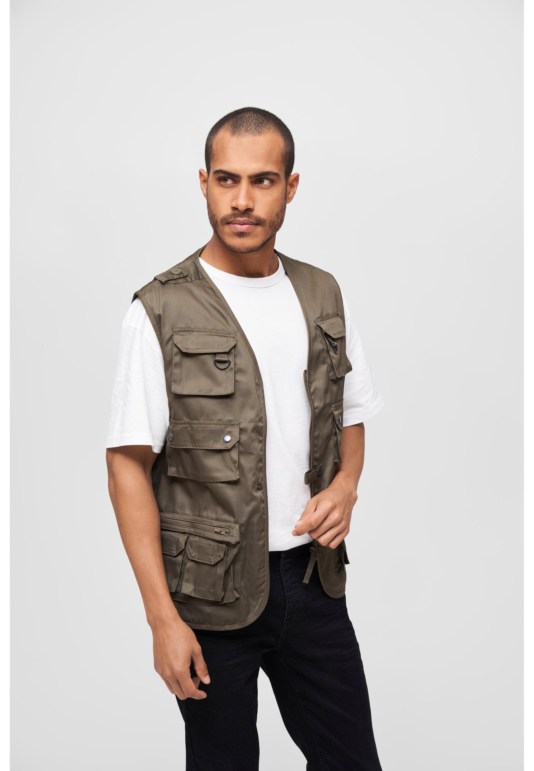 Vest Herren (1-tlg) Brandit Hunting olive Steppweste