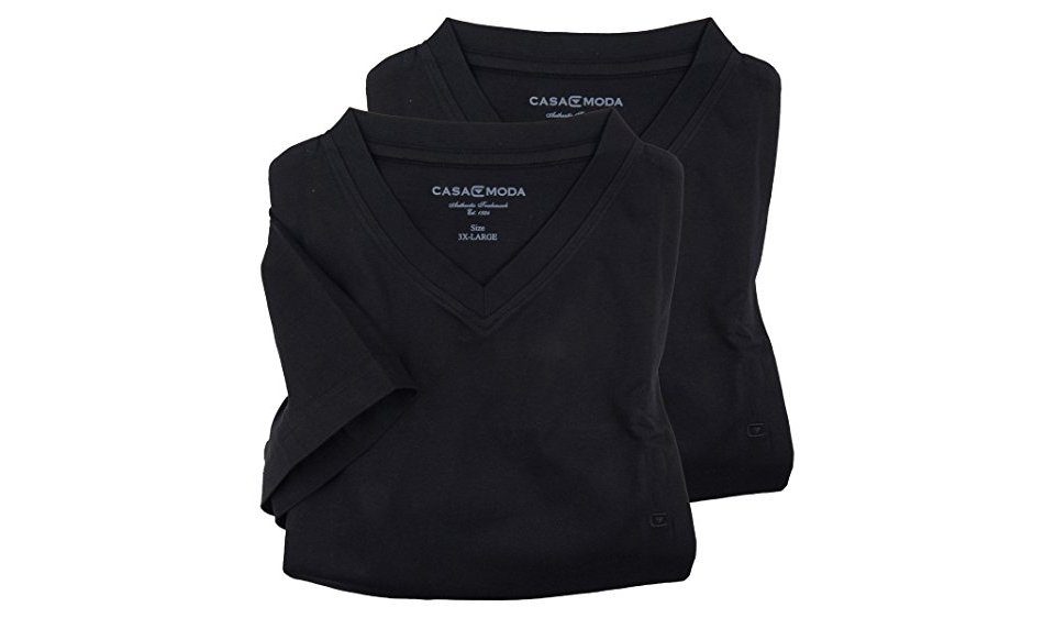 CASAMODA Kurzarmshirt T-Shirt 1/2 V-Neck