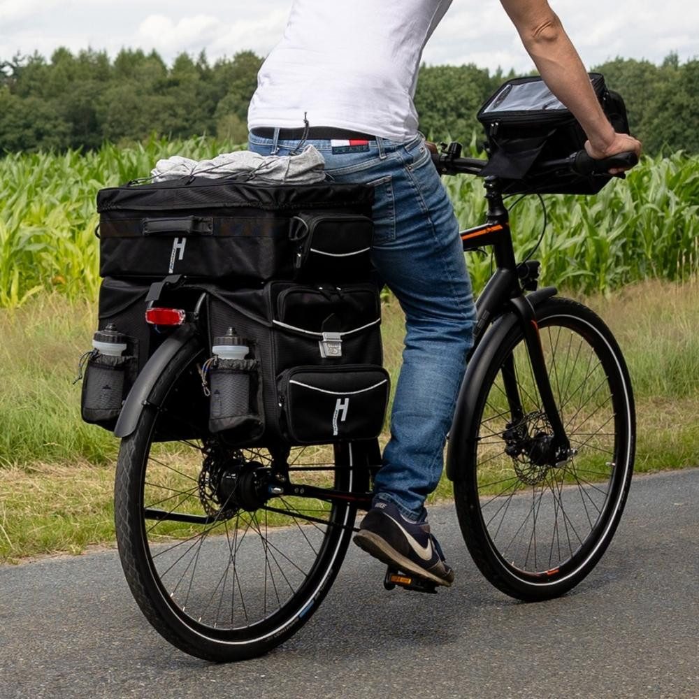 Fahrradtasche Haberland Doppeltasche Touring Max schwarz - große Gepäckträgertasche