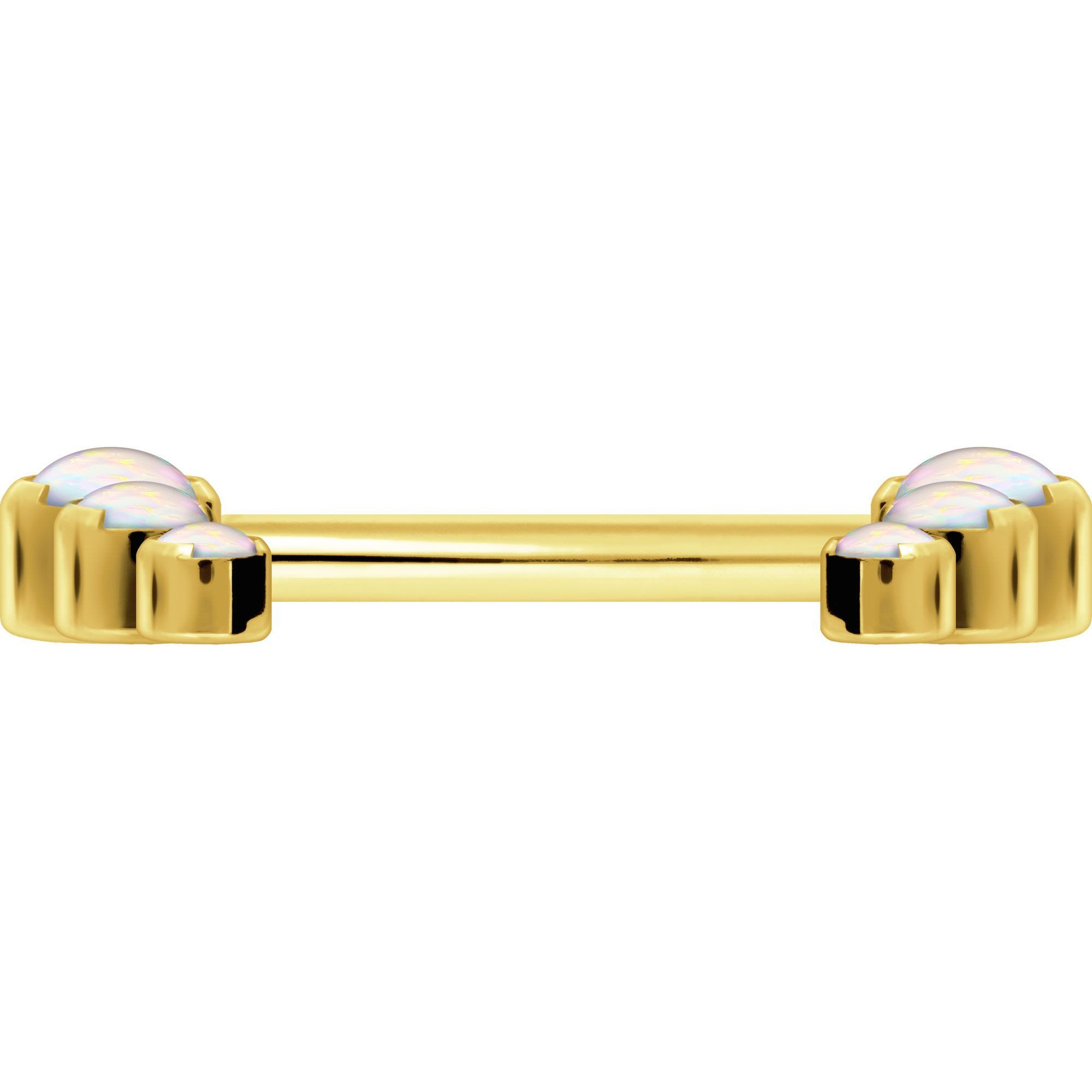PIERCINGLINE Brustwarzenpiercing Titan Barbell mit Push Fit 5 SYNTHETISCHE OPALE (Barbells, 1-tlg)