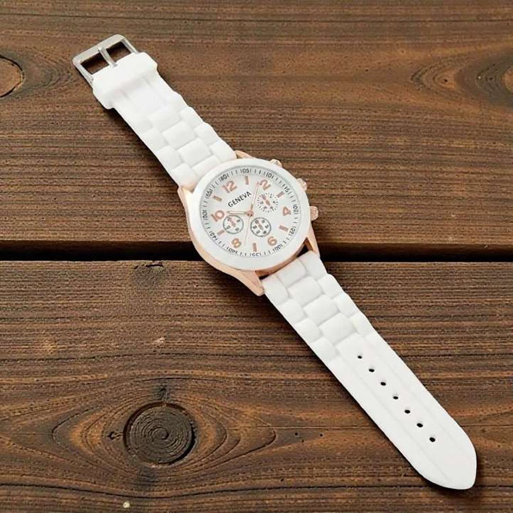 Taffstyle Quarzuhr Damenuhr Silikonarmband und roségold Gehäuse in Schwarz oder Weiß, (Moderne Damen Silikonarmband Uhr mit roségoldenen Akzenten - Geschenkidee)