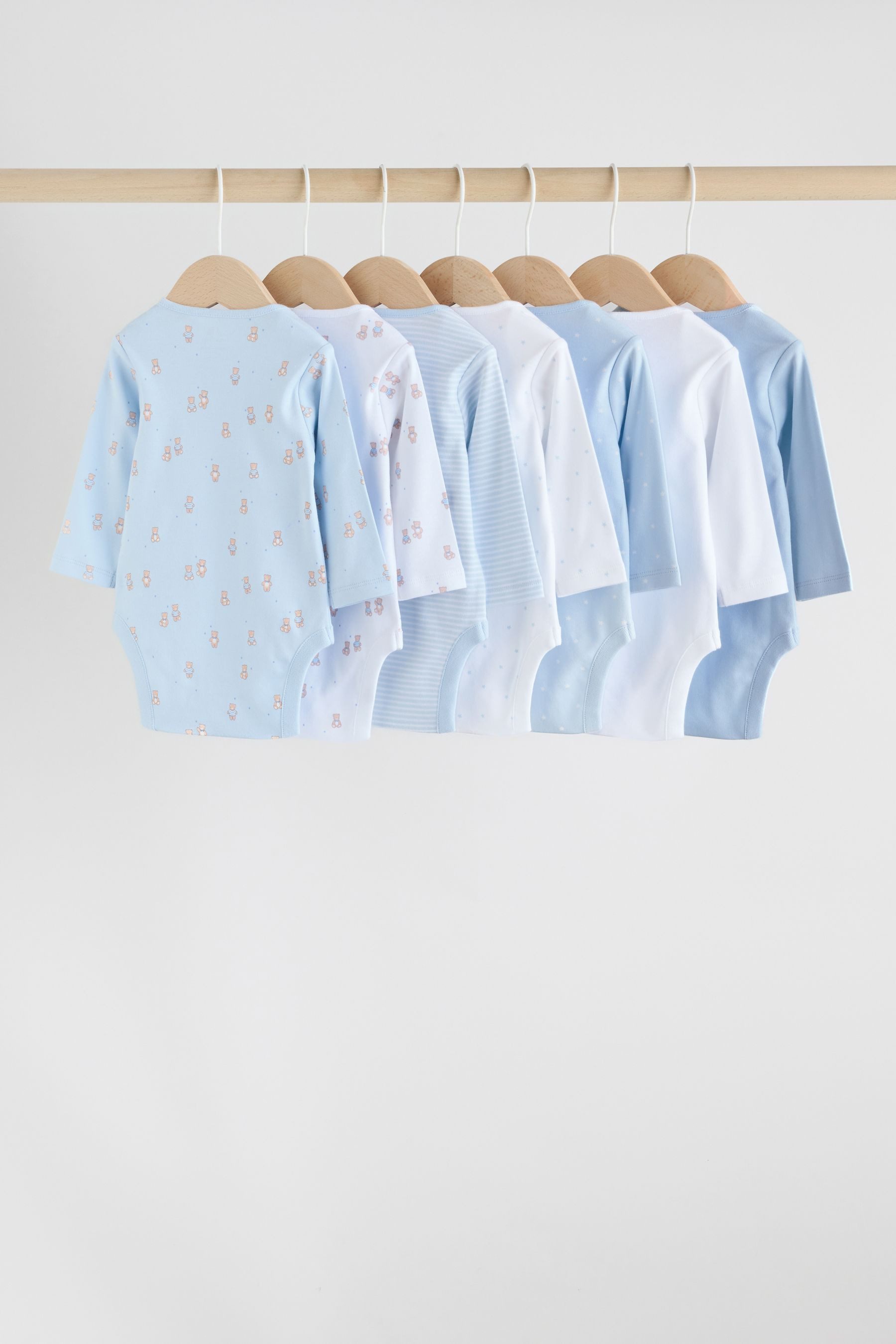 Next Langarmbody Langärmelige Baby-Bodysuits, 7er-Pack, Bär (7-tlg)