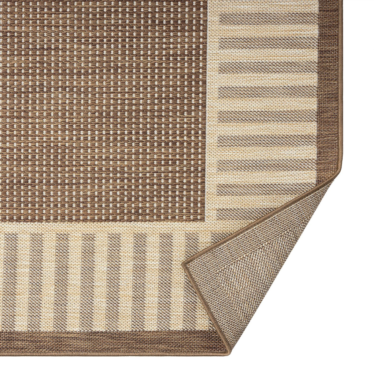 Vimoda Outdoorteppich In-und Outdoor Teppich Terrassen & Balkon Küche, Rund, Läufer Outdoor Bordüre Motiiv in ver- Farben