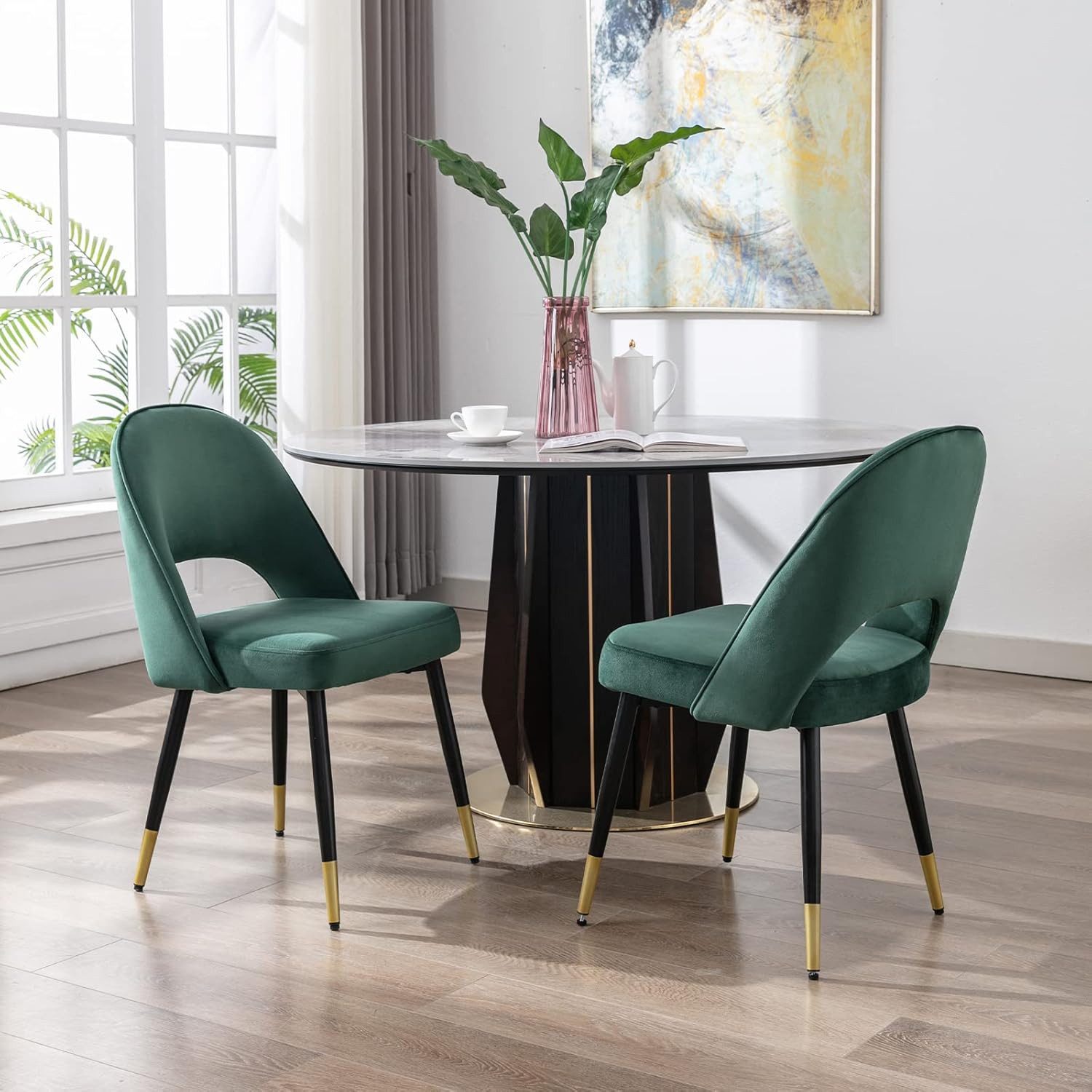 CHAIRUS Polsterstuhl Samt-Stühle 2er-Set mit Metallbeinen für Küche, Ess- oder Wohnzimmer (2 St), Esszimmerstuhl, Küchenstuhl, Wohnzimmerstuhl