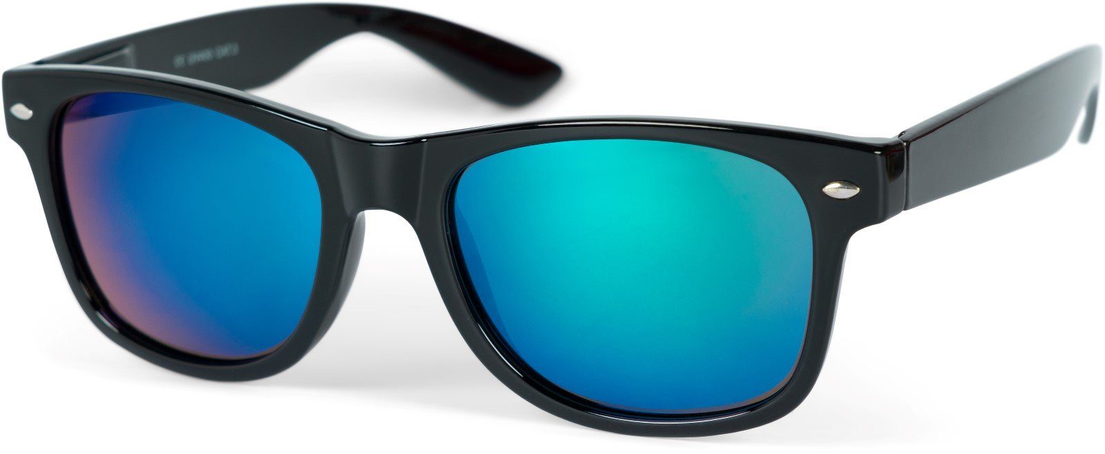 styleBREAKER Sonnenbrille (1-St) Polarisiert Gestell Schwarz / Glas Grün-Blau verspiegelt