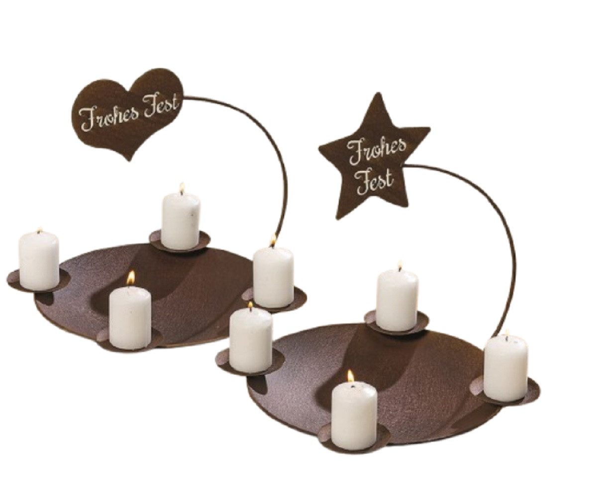 BOLTZE GRUPPE GmbH Kerzenhalter Kerzenleuchter Adventskranz Metall rost Ø.28 cm Stückpreis