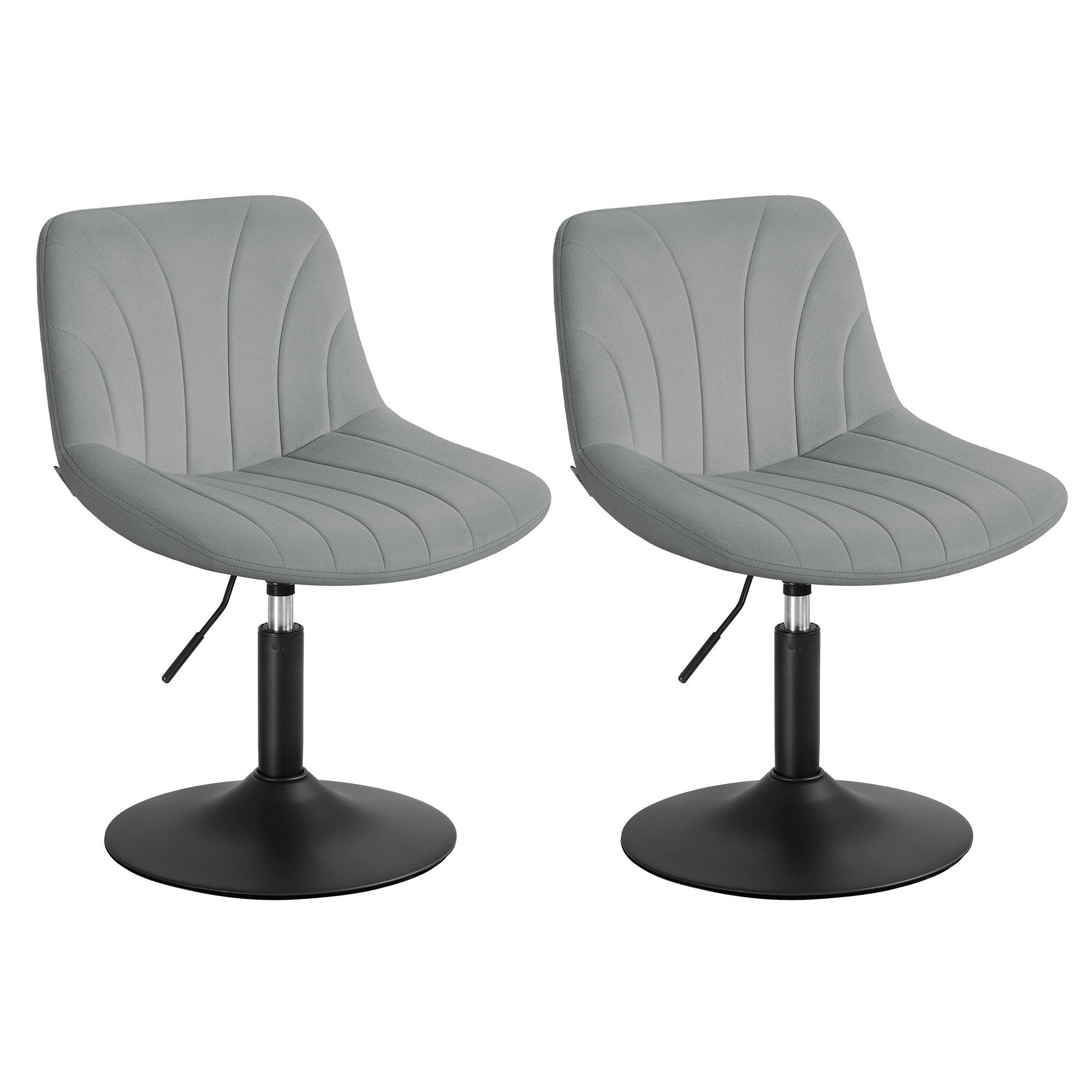 VASAGLE Barhocker Barstuhl, Küchenhocker, höhenverstellbar, um 360° drehbar (2 St., 2er Set), 46,5 x 43 x (65,5-77,5) cm (T x B x H), für Esszimmer, Küche