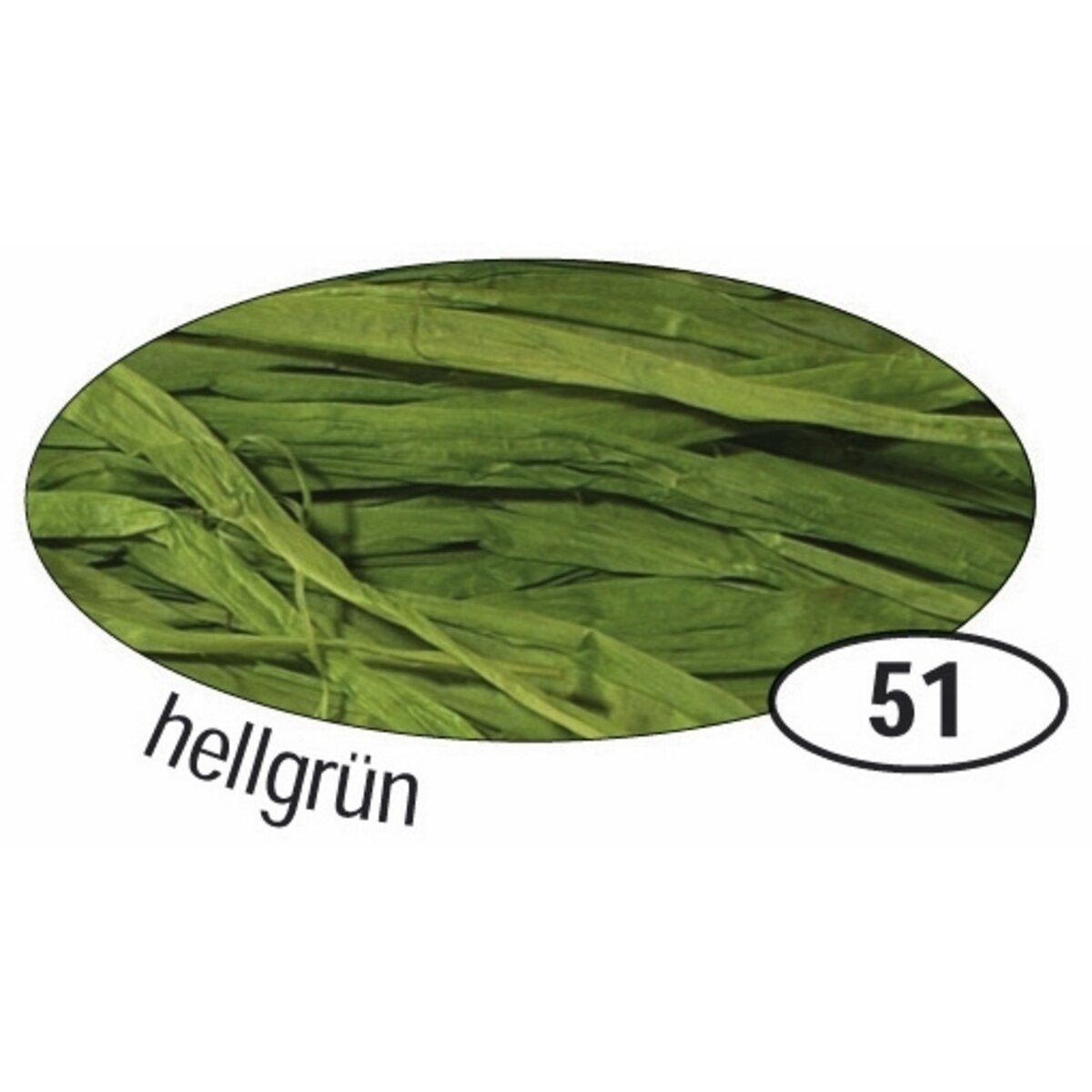 Folia Bastelfilz Naturbast Raffia - matt hellgrün 50 g.