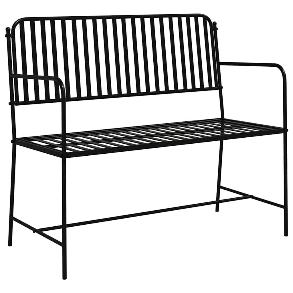 vidaXL Gartenbank Gartenbank 2 -Seater 103,5 x 51,5 x 90 cm Stahl Schwarz (1-St)