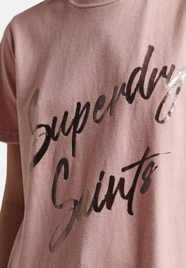 Superdry T-Shirt T-Shirt Vintage Kurzarmshirt mit Verzierung