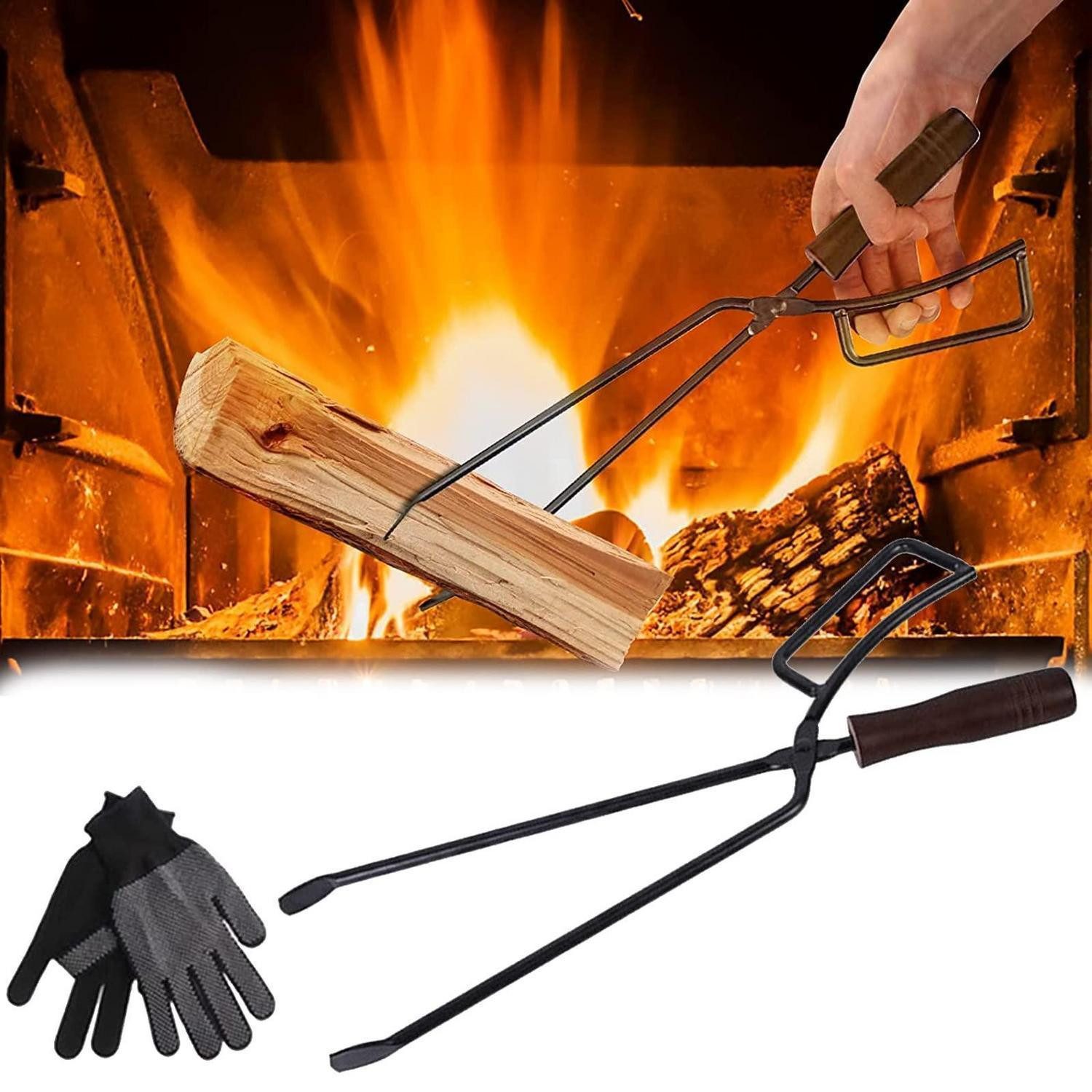 LuxusKollektion Kamingarnitur Kaminzange 40cm Schwerlast Anti-Verbrühung, (1-St)