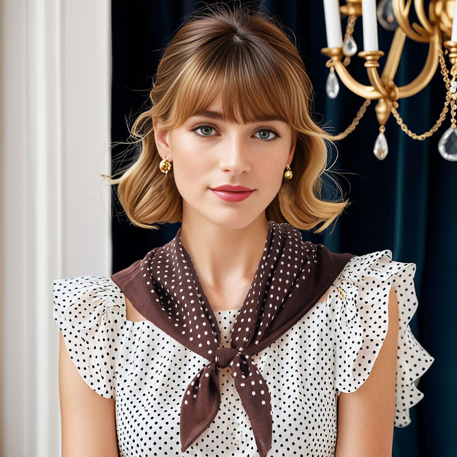 Zaewry Seidentuch Modisches Damen-Seidentuch, bedruckter Damenschal, retro Damen-Kopftuch und Haarband