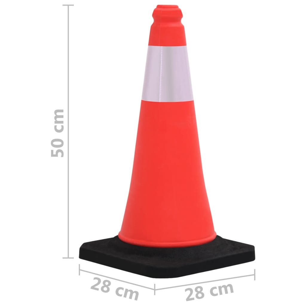vidaXL Verkehrsschild Reflektierende Leitkegel mit schwerem Fuß 4 Stk. 50 cm, (4 St)