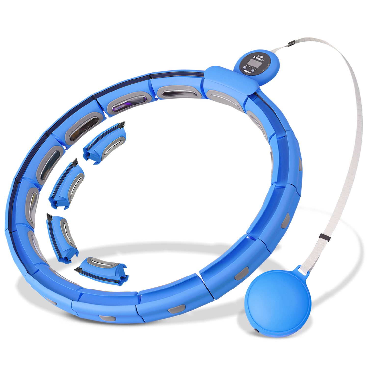 Hommler Hula-Hoop-Reifen Smart Fitness Hula Hoop mit Zähler und Gewichtsball zum Abnehmen, 60-115 cm