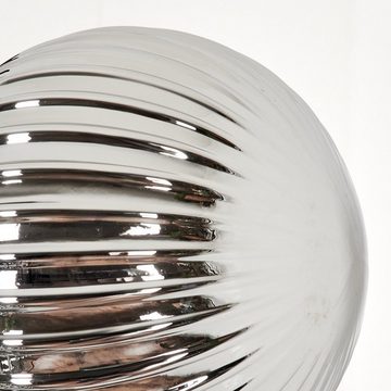 hofstein Stehlampe Stehlampe aus Metall/Riffelglas in Schwarz/Rauchfarben, ohne Leuchtmittel, Leuchte mit Glasschirmen (15cm), Fußschalter, 5xG9, ohne Leuchtmittel