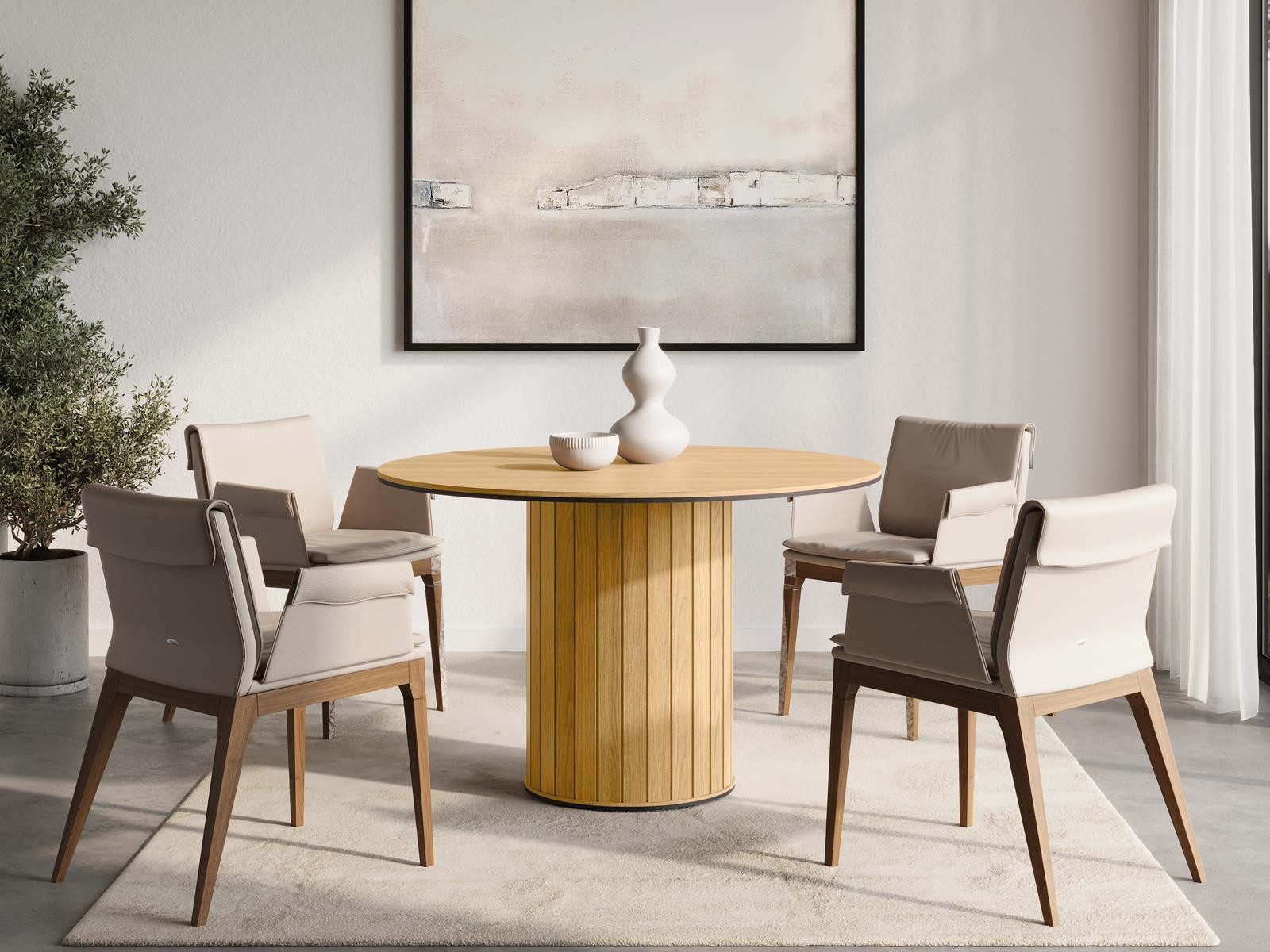 Compleo Esstisch 120 cm breit RATTAS, Modern Esszimmer, Eiche vincenza