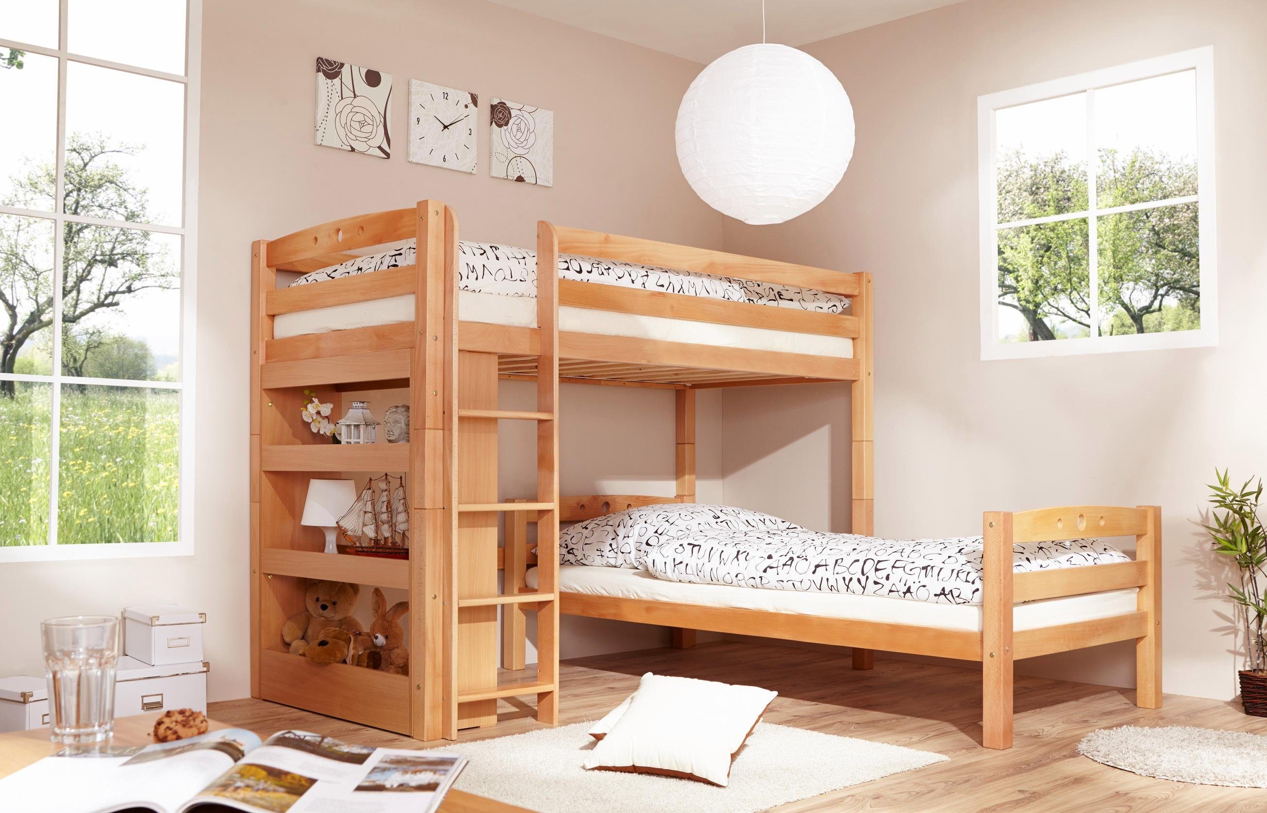 Etagenbett Buche Extra : Möbel Überraschend etagenbett l form ideen bemerkenswert