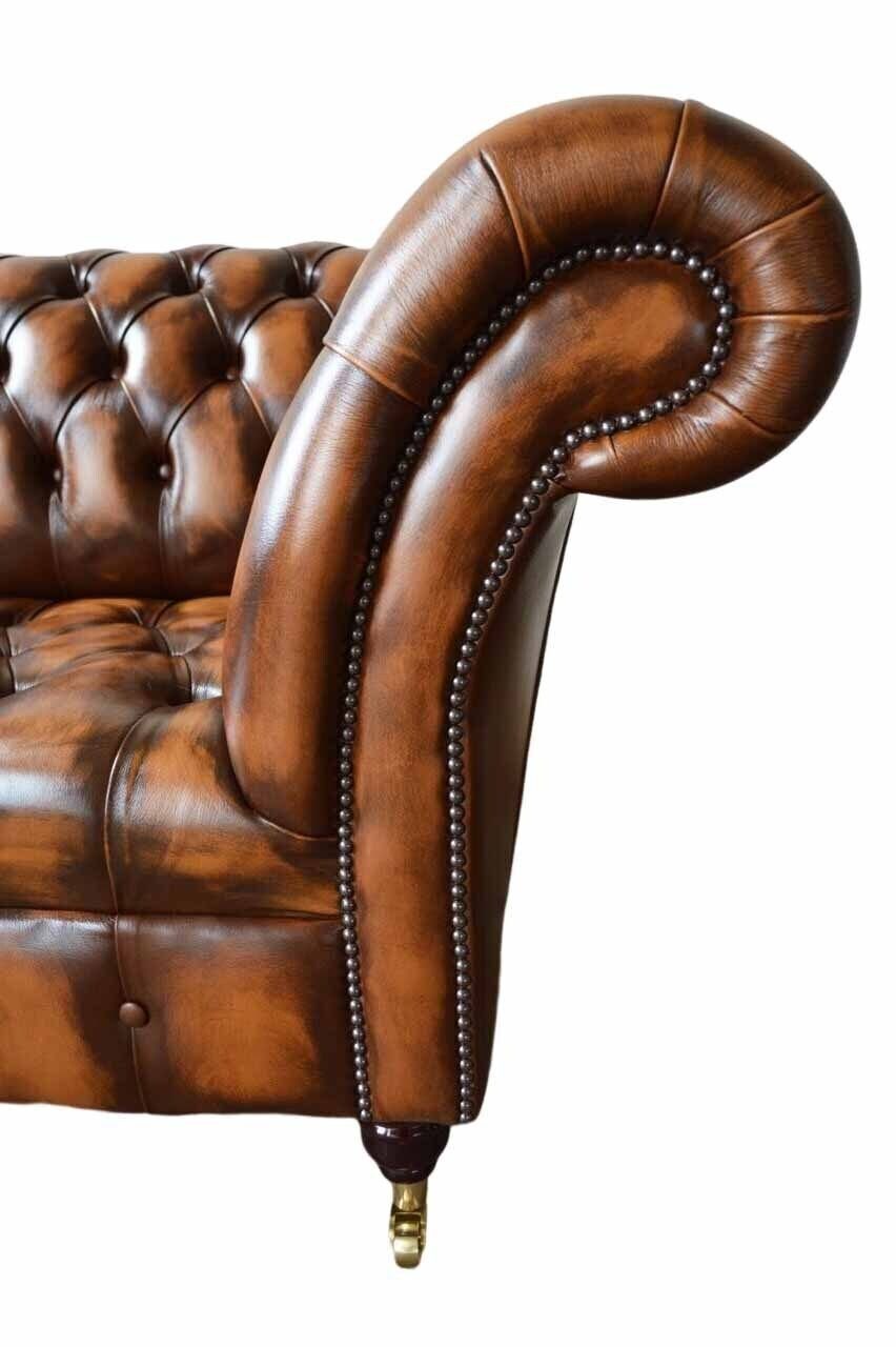 Design Luxus Europe in Sofa Couch Chesterfield Neu Made 4 Sofa Sitzer Polster Sofa Braun, JVmoebel
