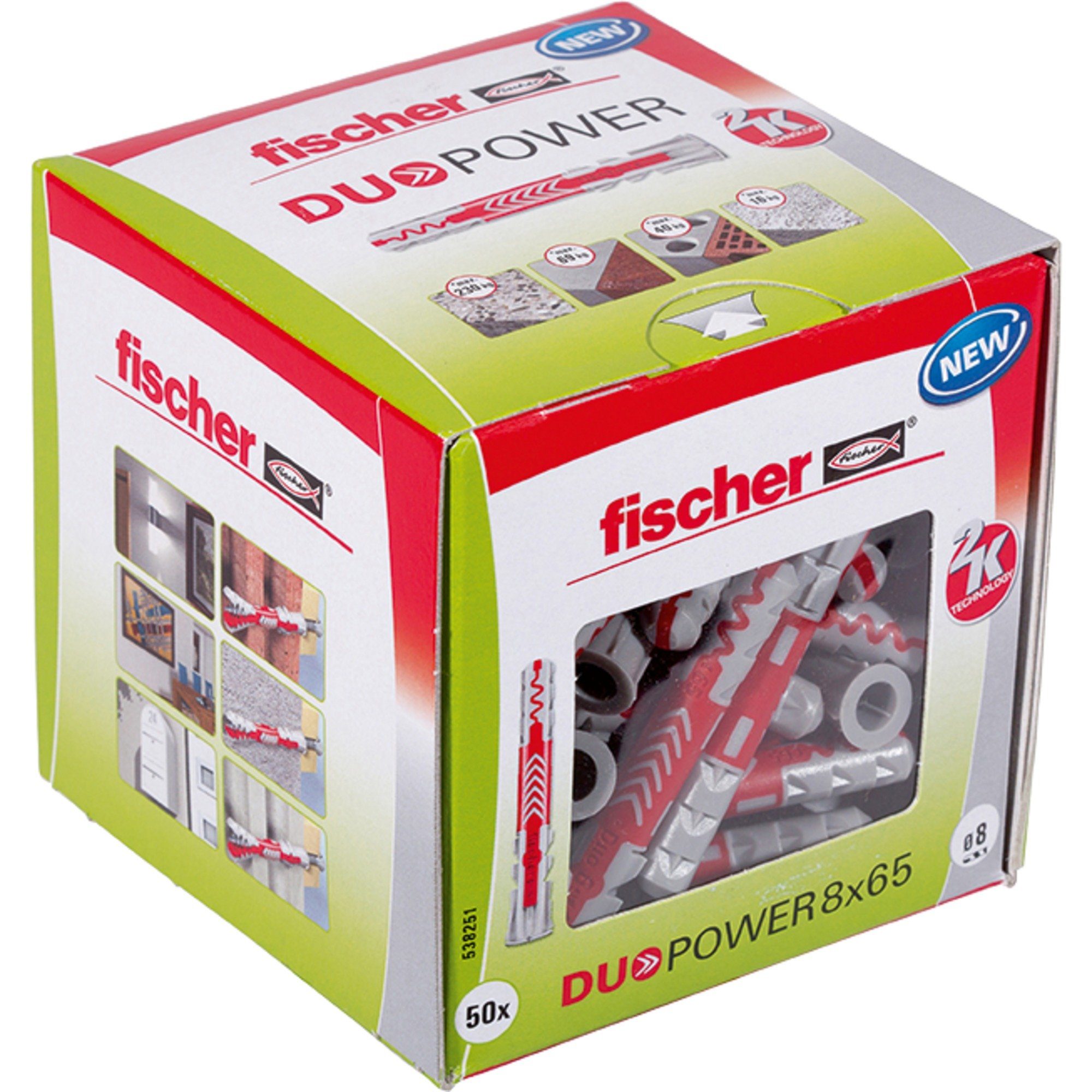 Fischer Universaldübel fischer Dübel DUOPOWER 8x65 LD, (50 Stück)