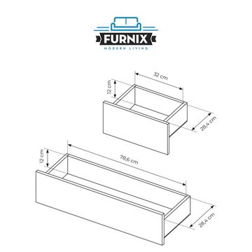 Furnix Sideboard DASTI 1386S Kommode mit schwarzen Metallfüßen, elegante Kommode, mit 6 Schubladen, B137,3 x H81,4 x T39,5 cm, Made in Europe