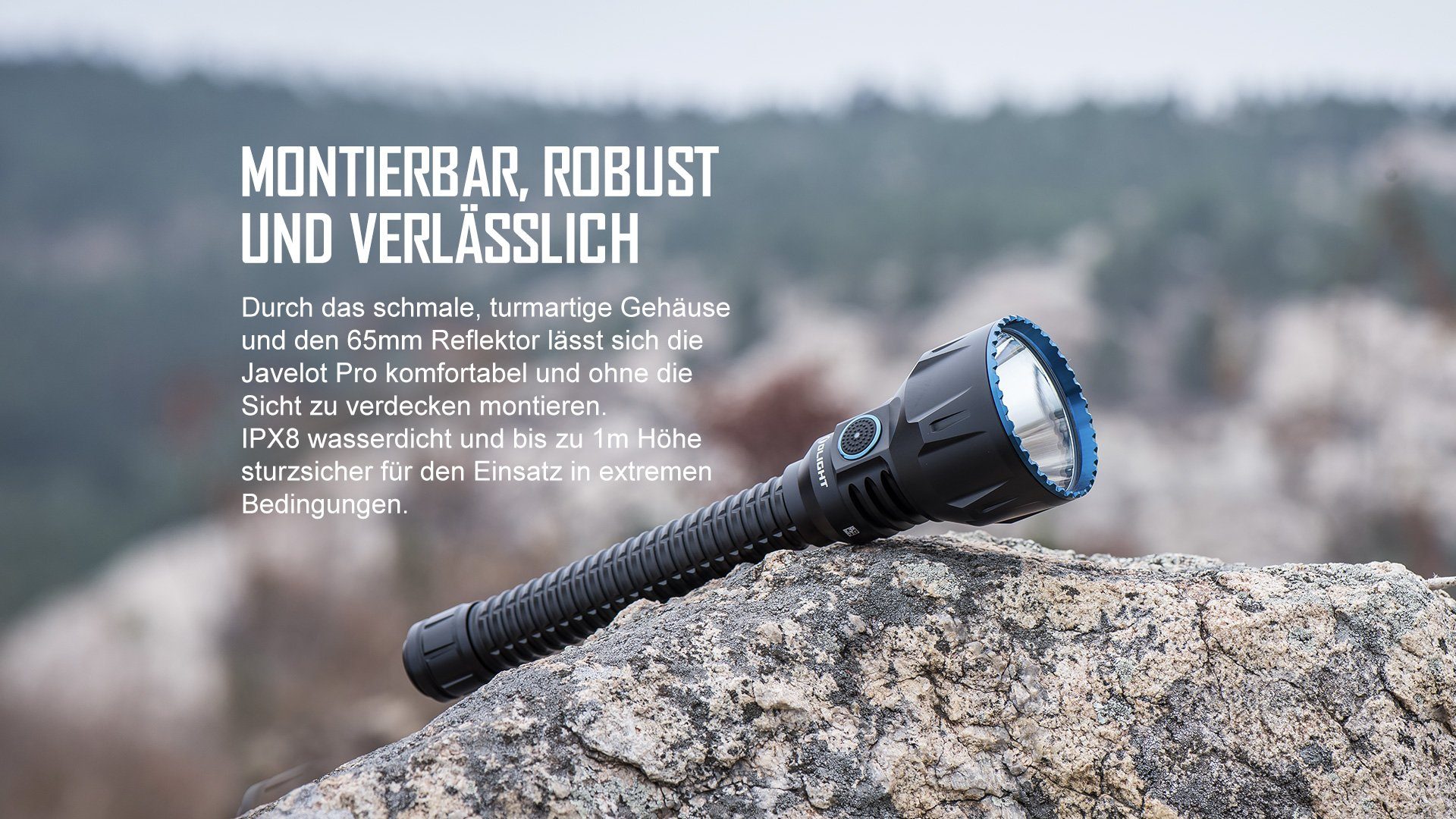 LM 1300m hell, Taschenlampe mit Jagd und Leuchtweite USB Suche OLIGHT Taschenlampe Aufladbar, LED JAVELOT Olight TURBO für Rettung 1300 LED und