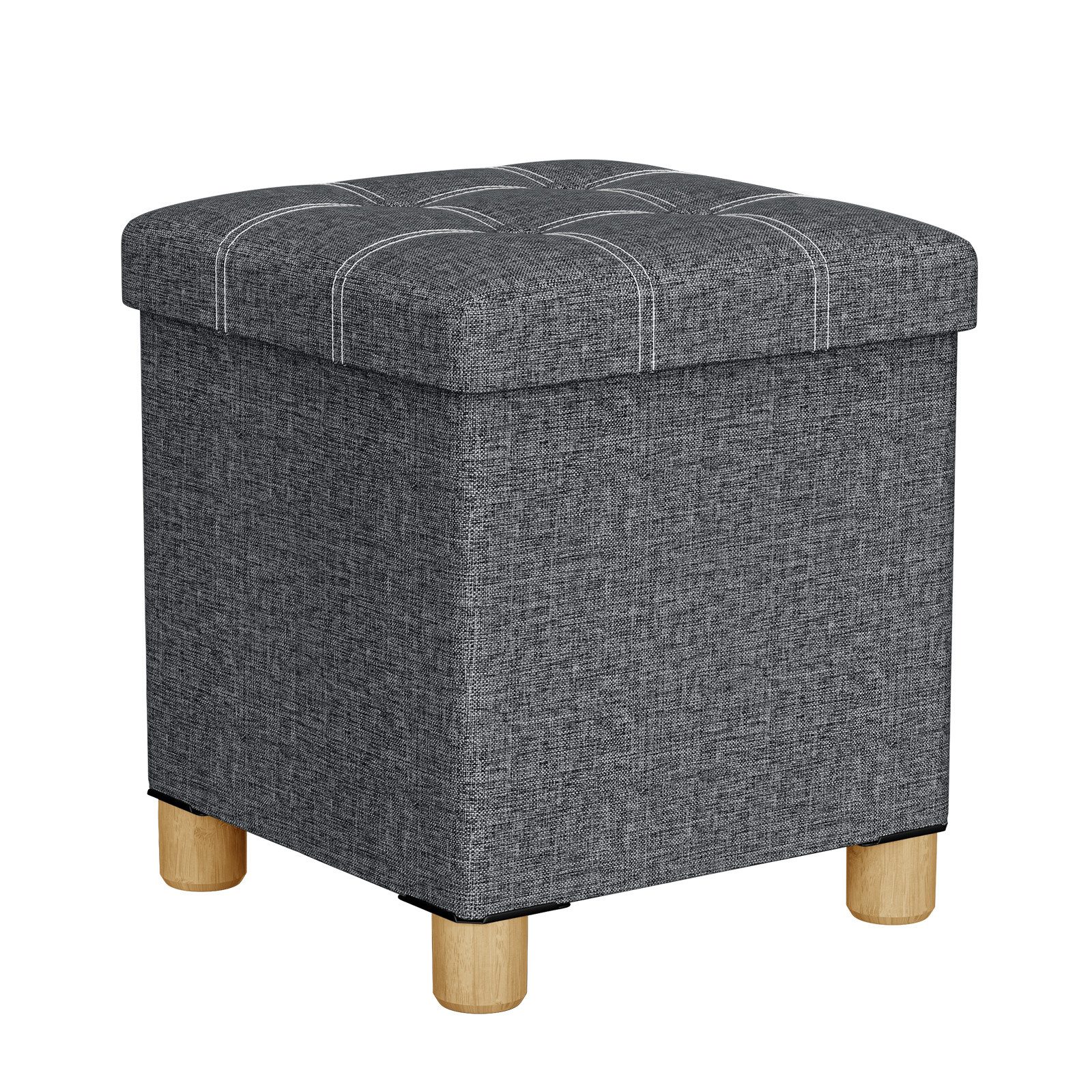Oak&Tea Stauraumhocker Sitzhocker mit Stauraum – Klappbare Aufbewahrungsbox & Sitzwürfel