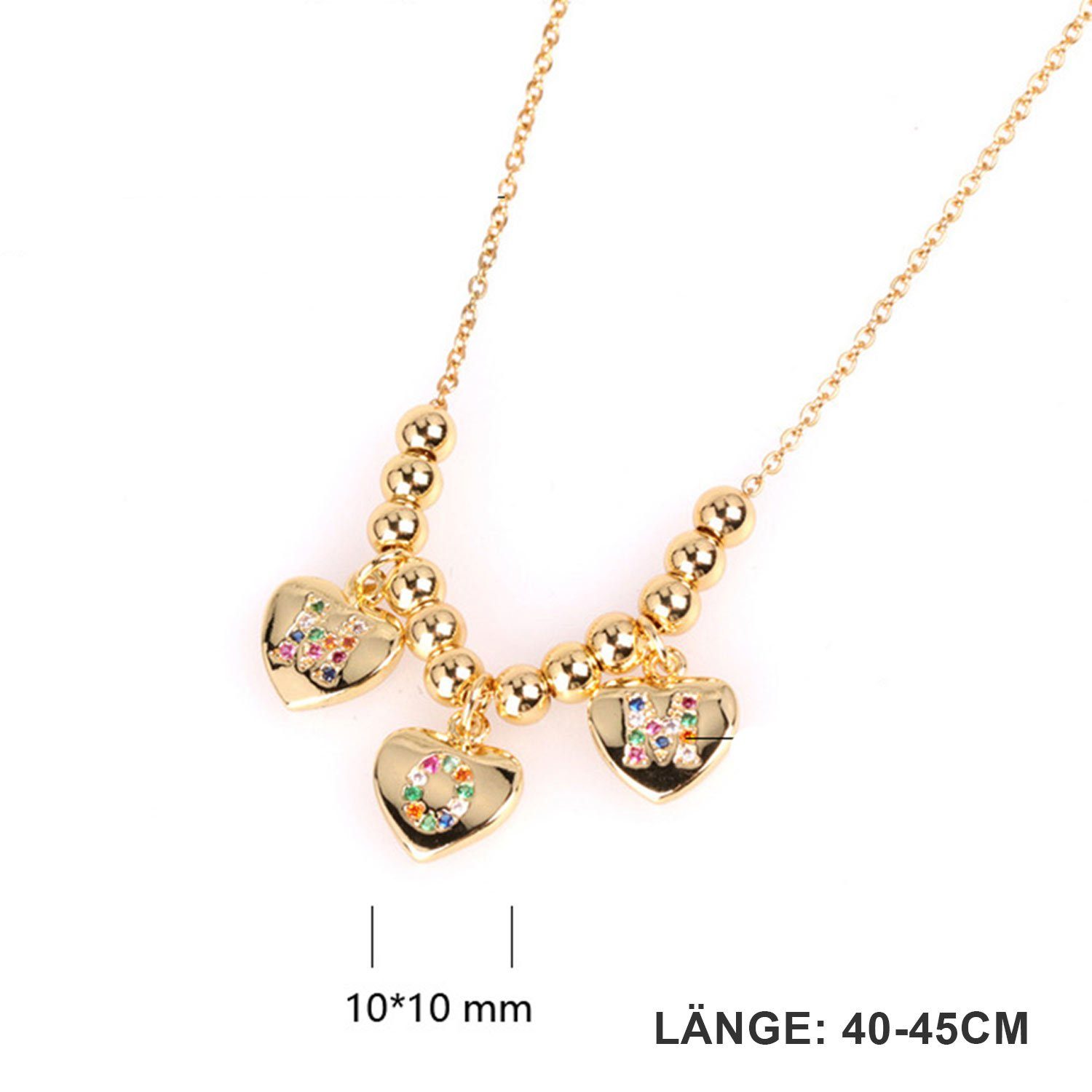 Goldkette Damen mit Anhänger Liebesbriefe Muttertag MAGICSHE Geschenk Kette Ketten Halskette, kette MoM Schmuck